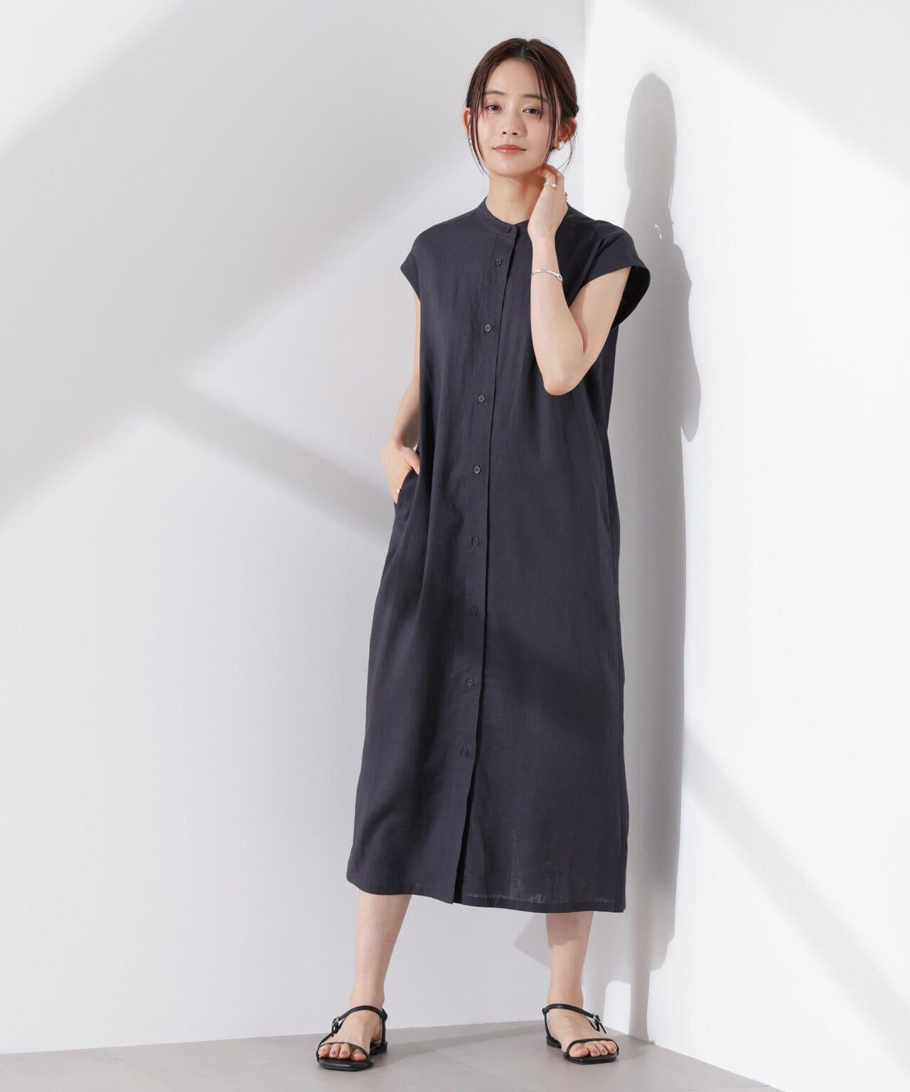 Anti Smell Linen フレンチスリーブワンピース 6735119314