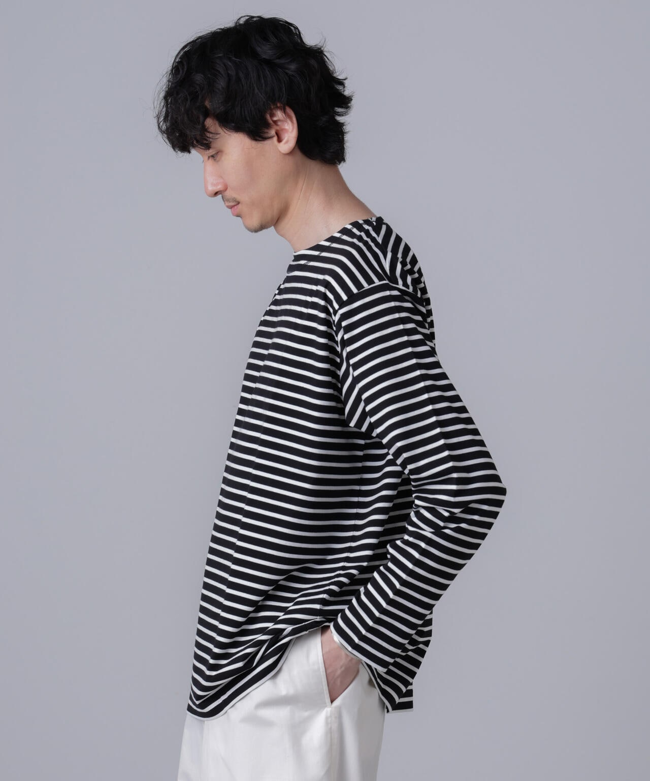 「NJ/CLUB」HOMESTOCKボーダーボートネックTシャツ 6684223201