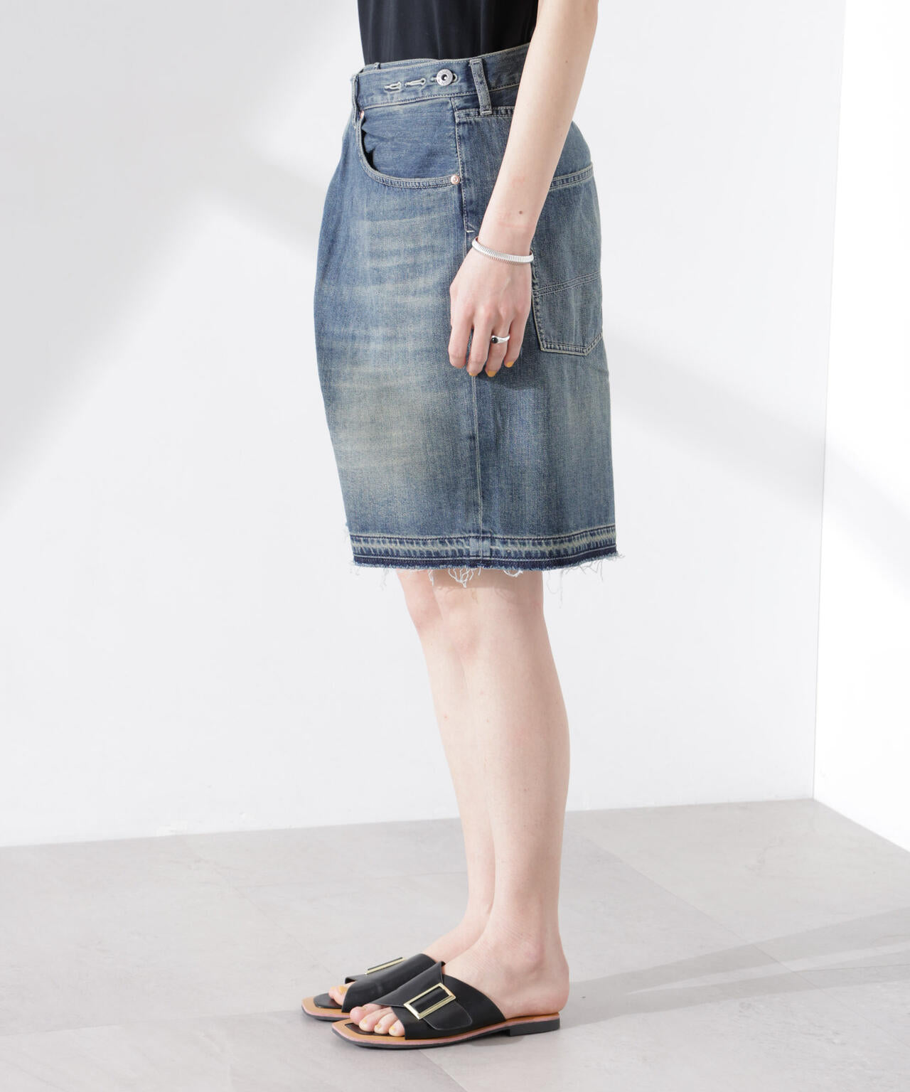 RhodolirioN/5Pockets Huge Shorts - Denim 6715128002