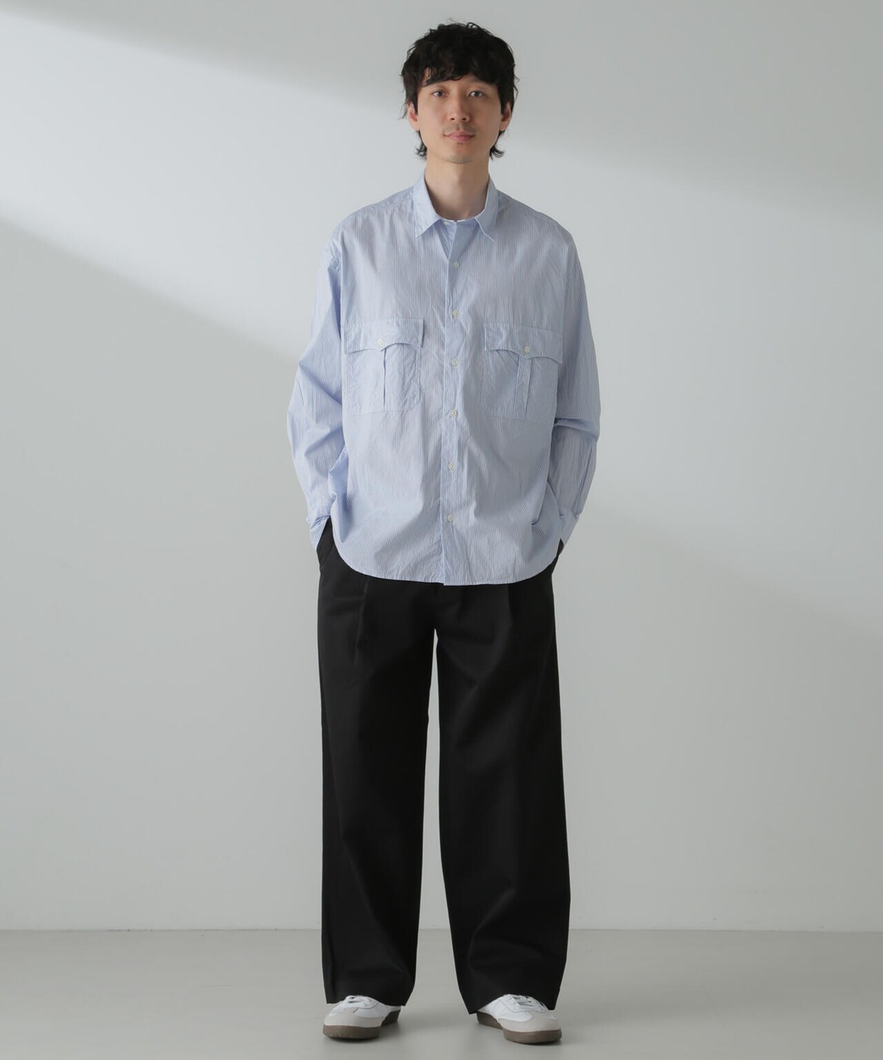 PORTER CLASSIC/ROLL UP STRIPE SHIRT 6704120089