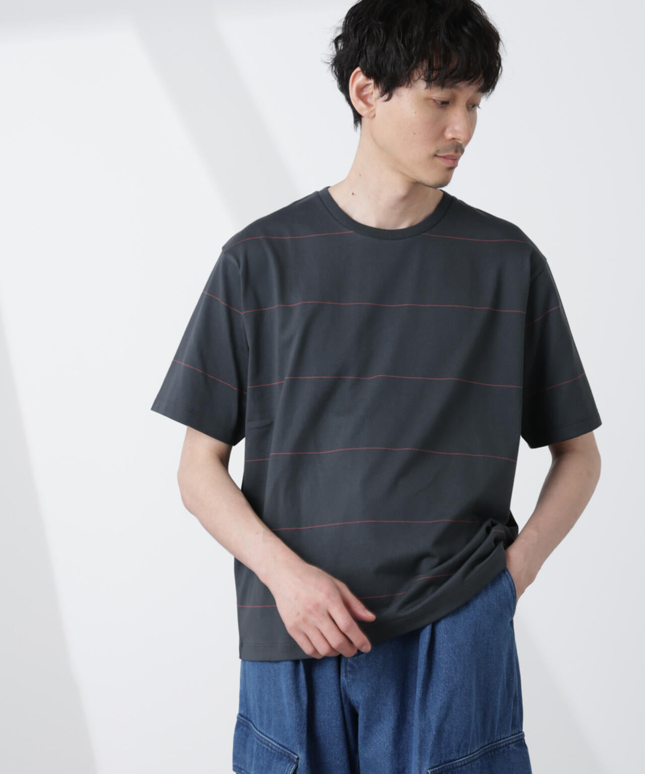 パネルボーダーTシャツ 半袖 6725124230