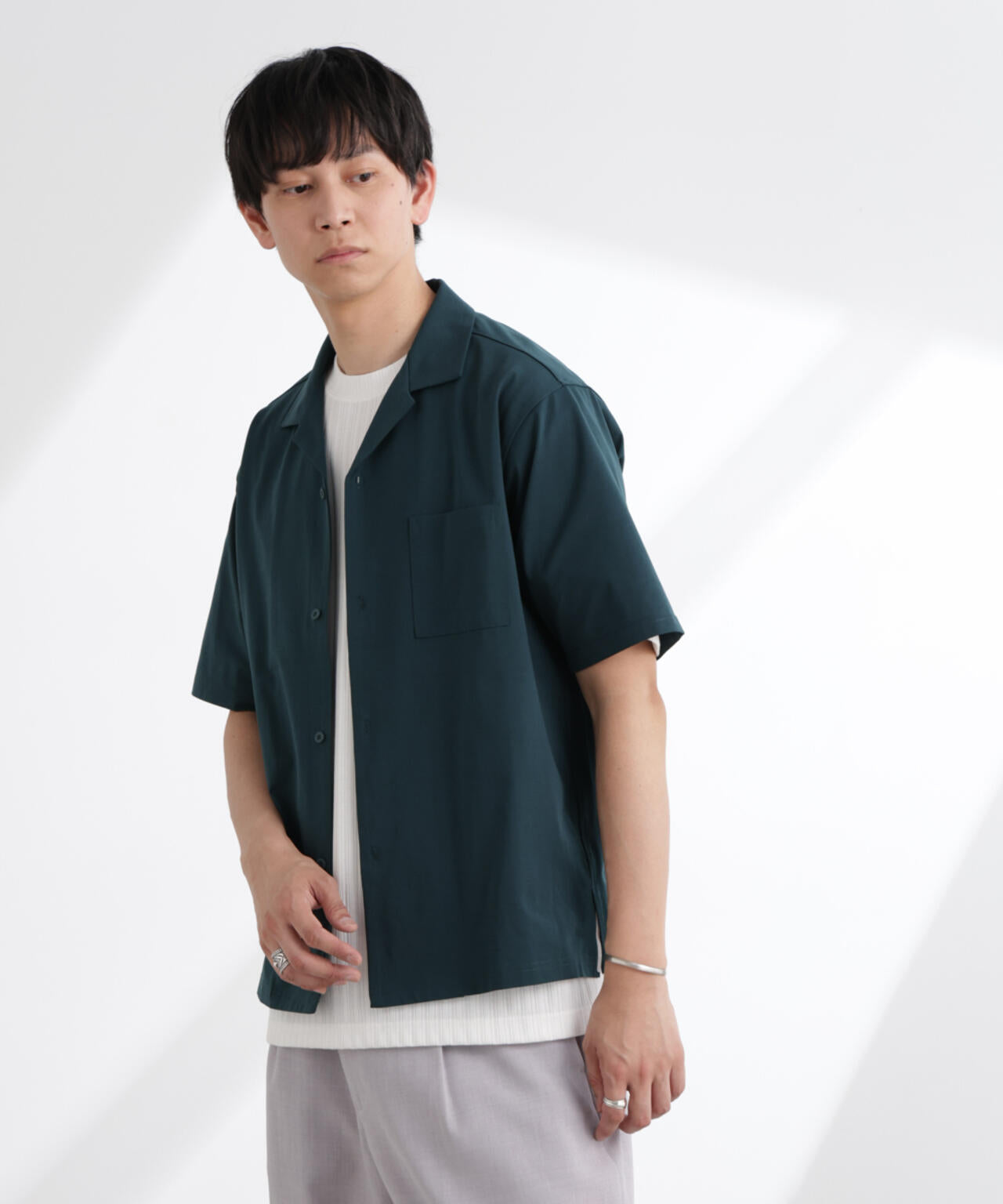 ドライジャージーオープンカラーシャツ 半袖(セットアップ可) 6725121216