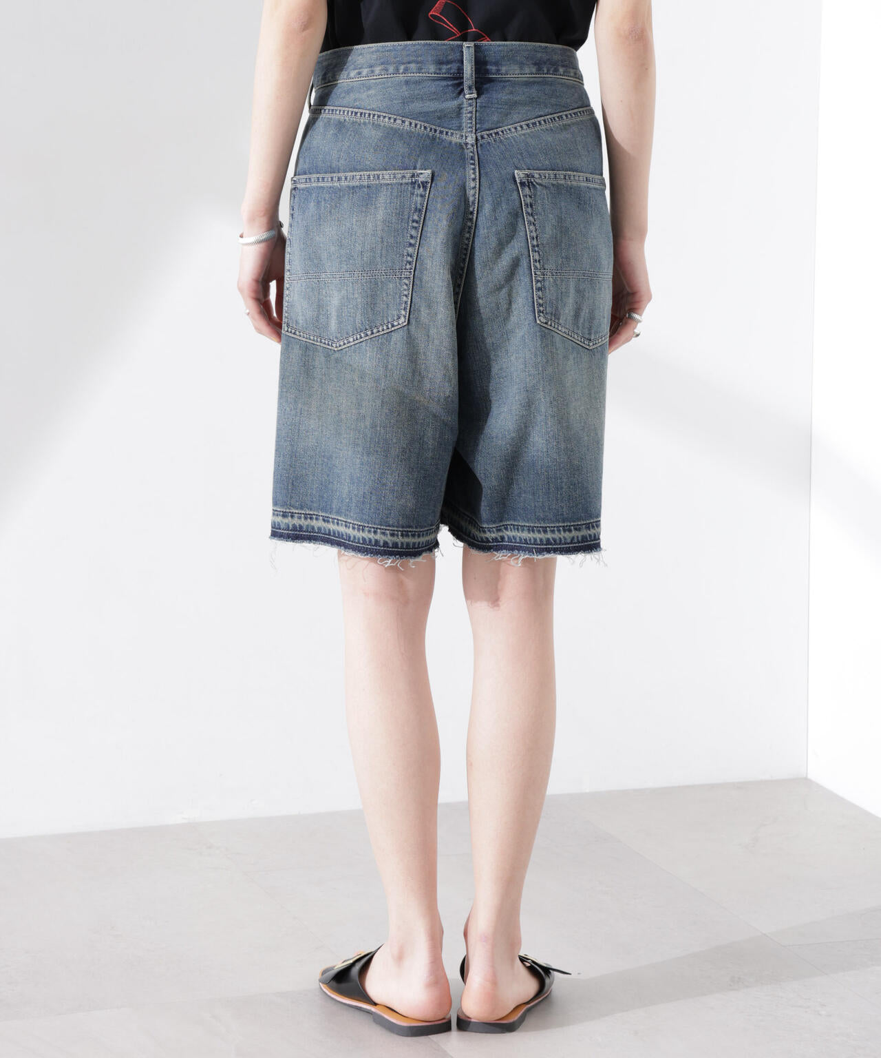 RhodolirioN/5Pockets Huge Shorts - Denim 6715128002