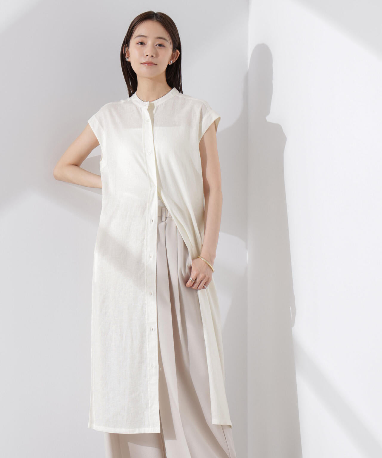 Anti Smell Linen フレンチスリーブワンピース 6735119314