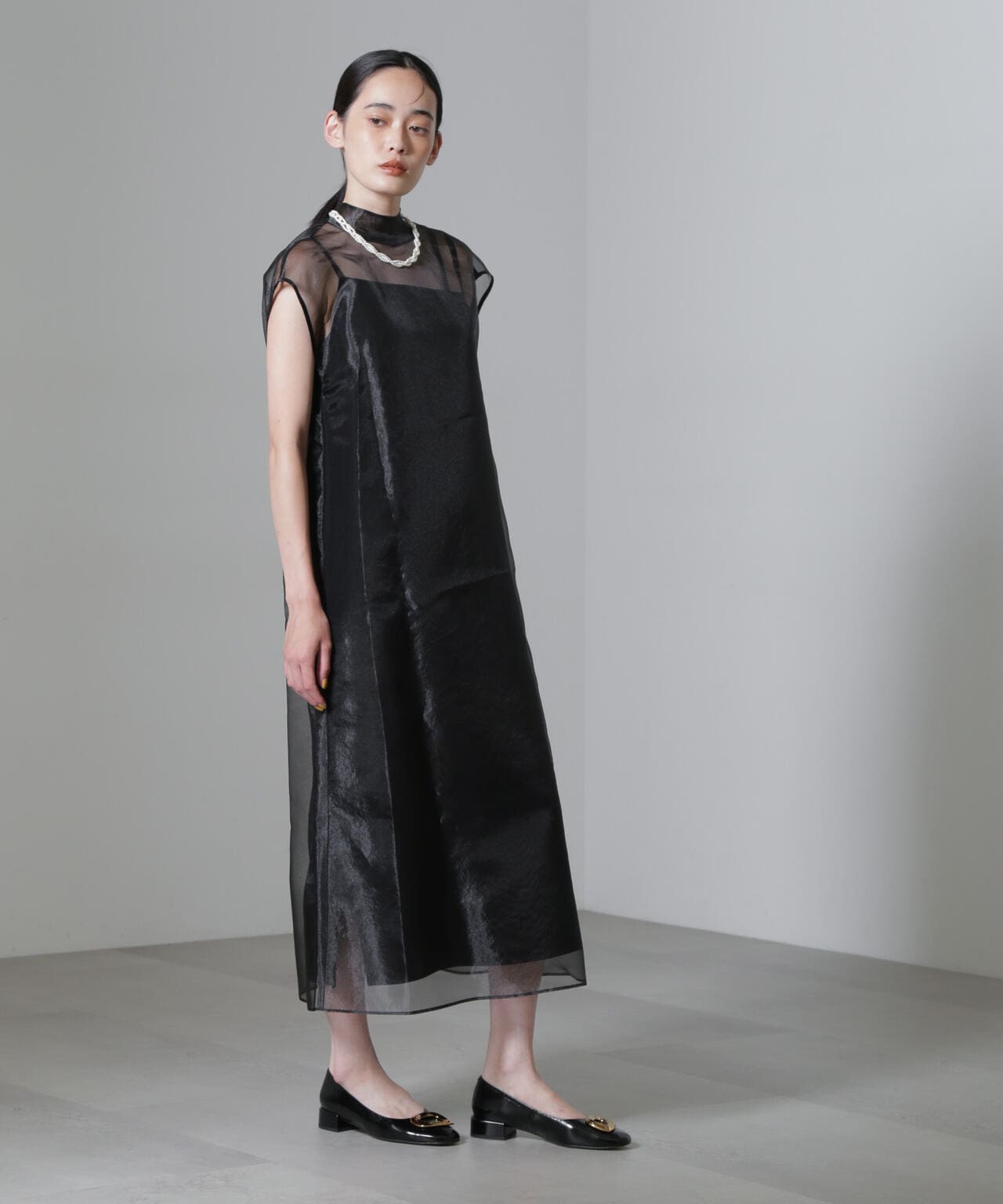 Kaene/アシメインナーオーガンジードレス 6714219025