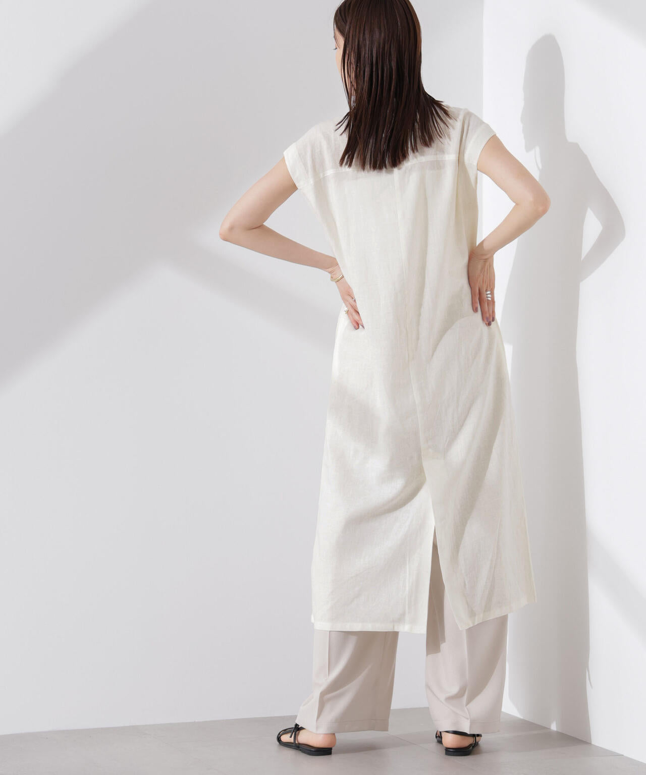 Anti Smell Linen フレンチスリーブワンピース 6735119314