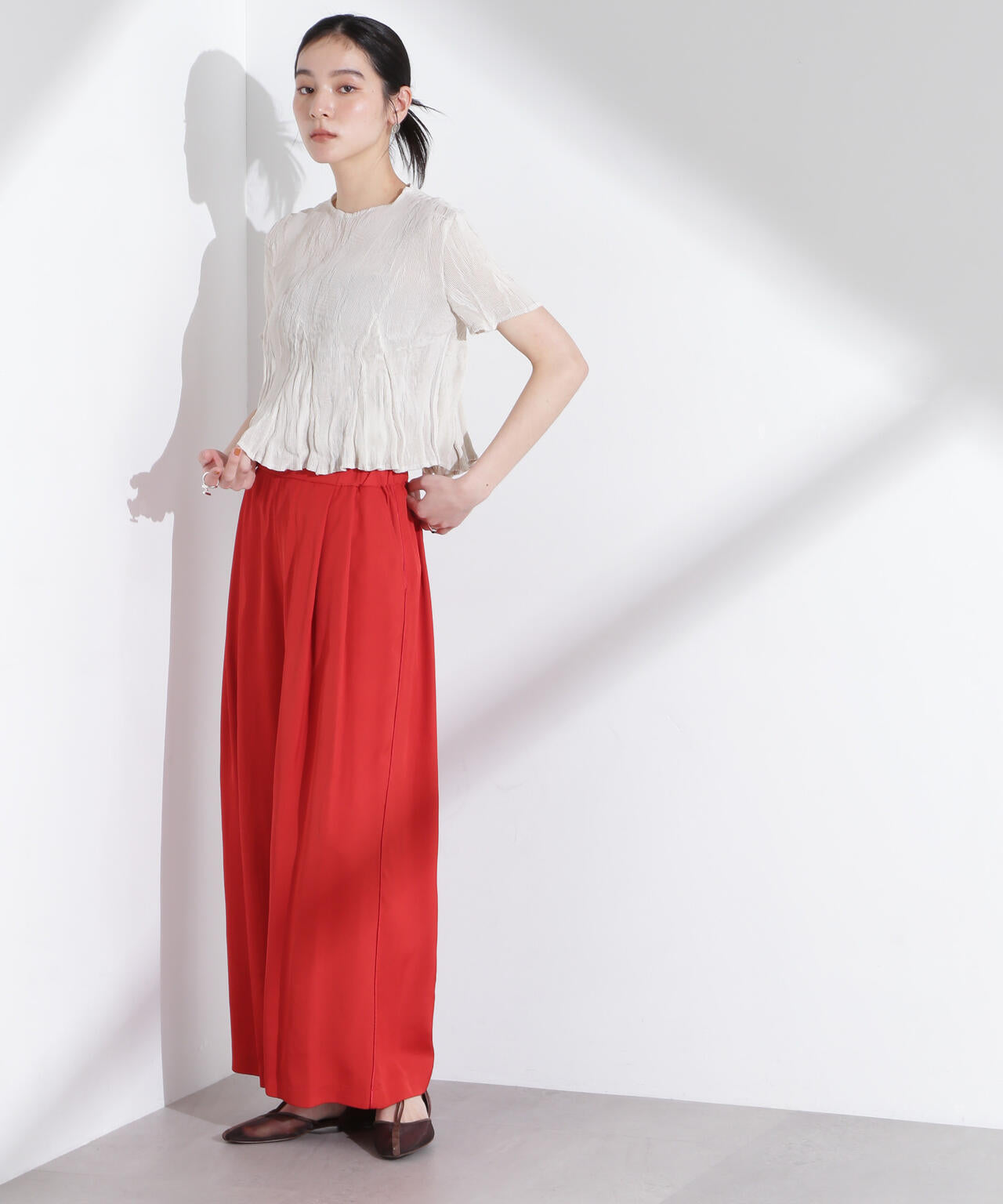ANTHEM A/SILKY VISCOSE FLARE EASY PANTS 6715127043