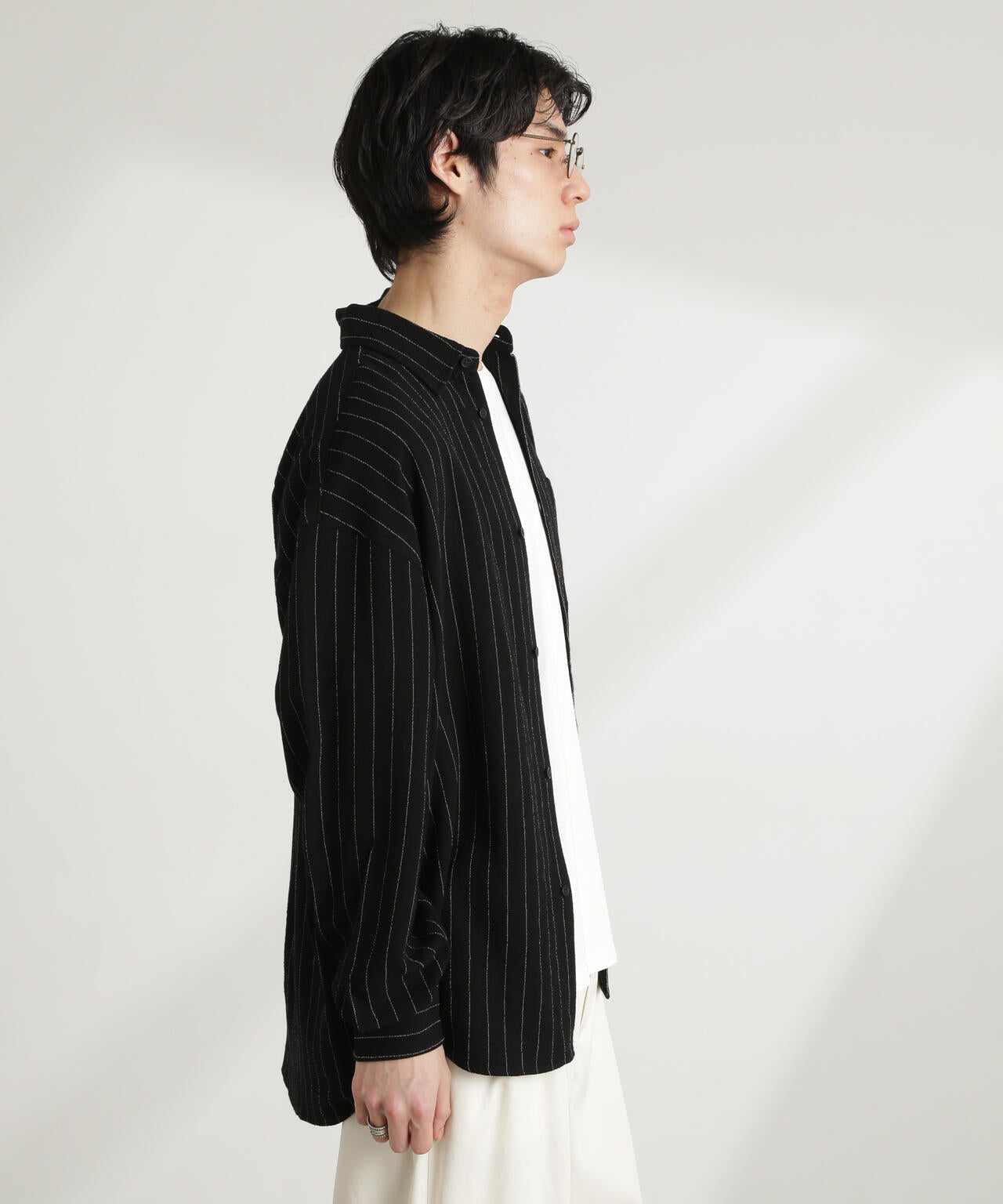 WEB限定/ピンストライプレギュラーカラーシャツ 長袖 6725120209