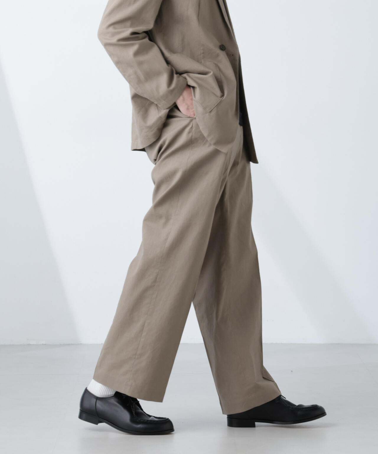 「BELGIUM LINEN FABRICS」リネンコットンストレートパンツ(セットアップ可) 6685127221