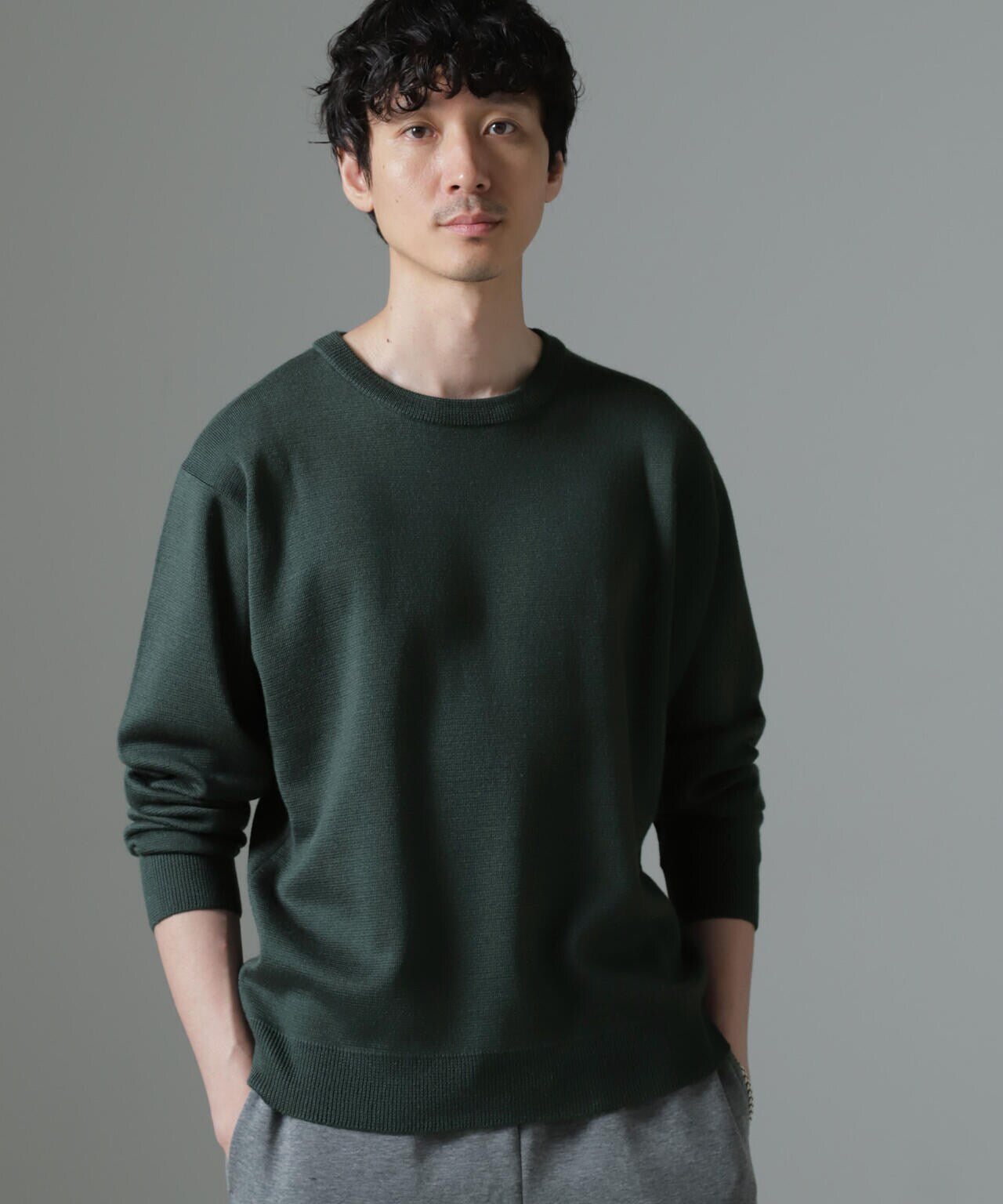 タスマニアミックス ミラノリブリラックスクルーネックニット 6724222211