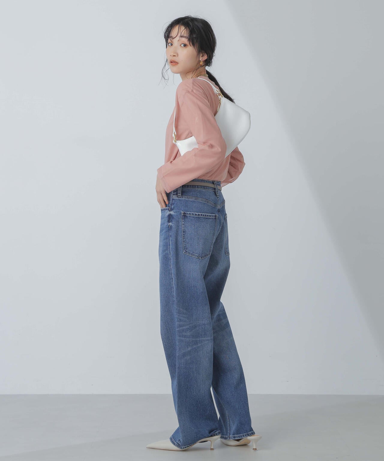 チュールレイヤードロングスリーブTシャツ 6734123307