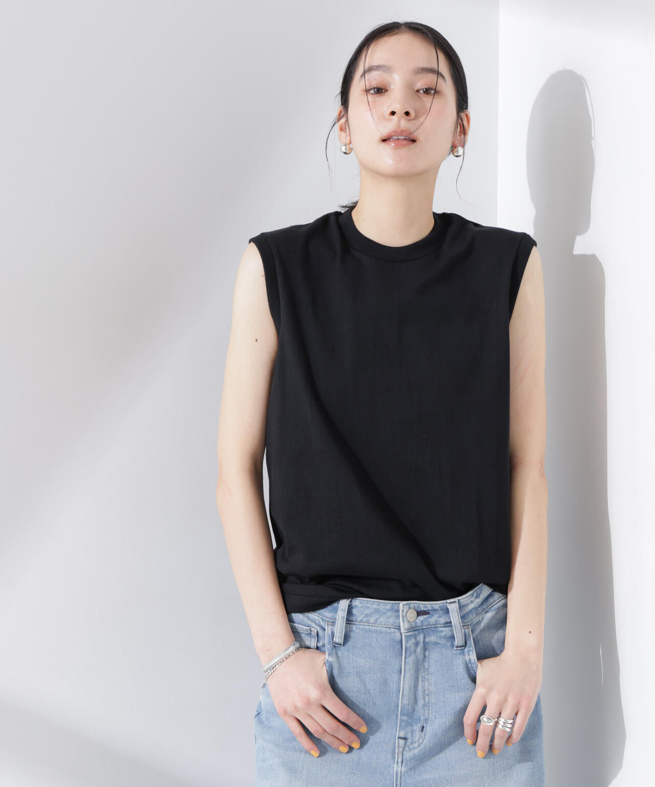 Hanes/1P T-SHIRTS KURO スリーブレスTシャツ 6715124013