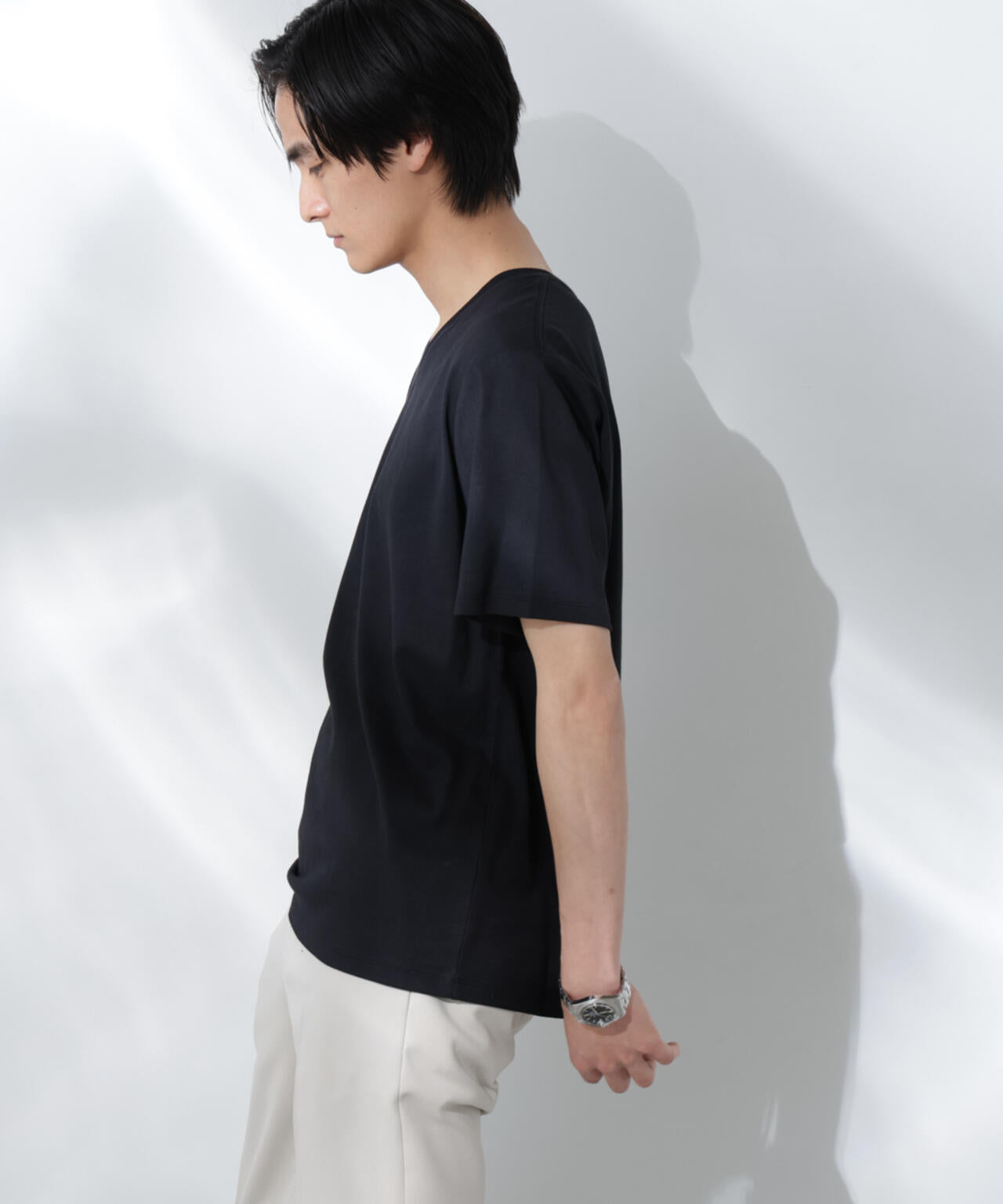 WEB限定/Anti Soaked(R) 汗染み防止 Vネック レギュラーシルエットTシャツ 6685124206