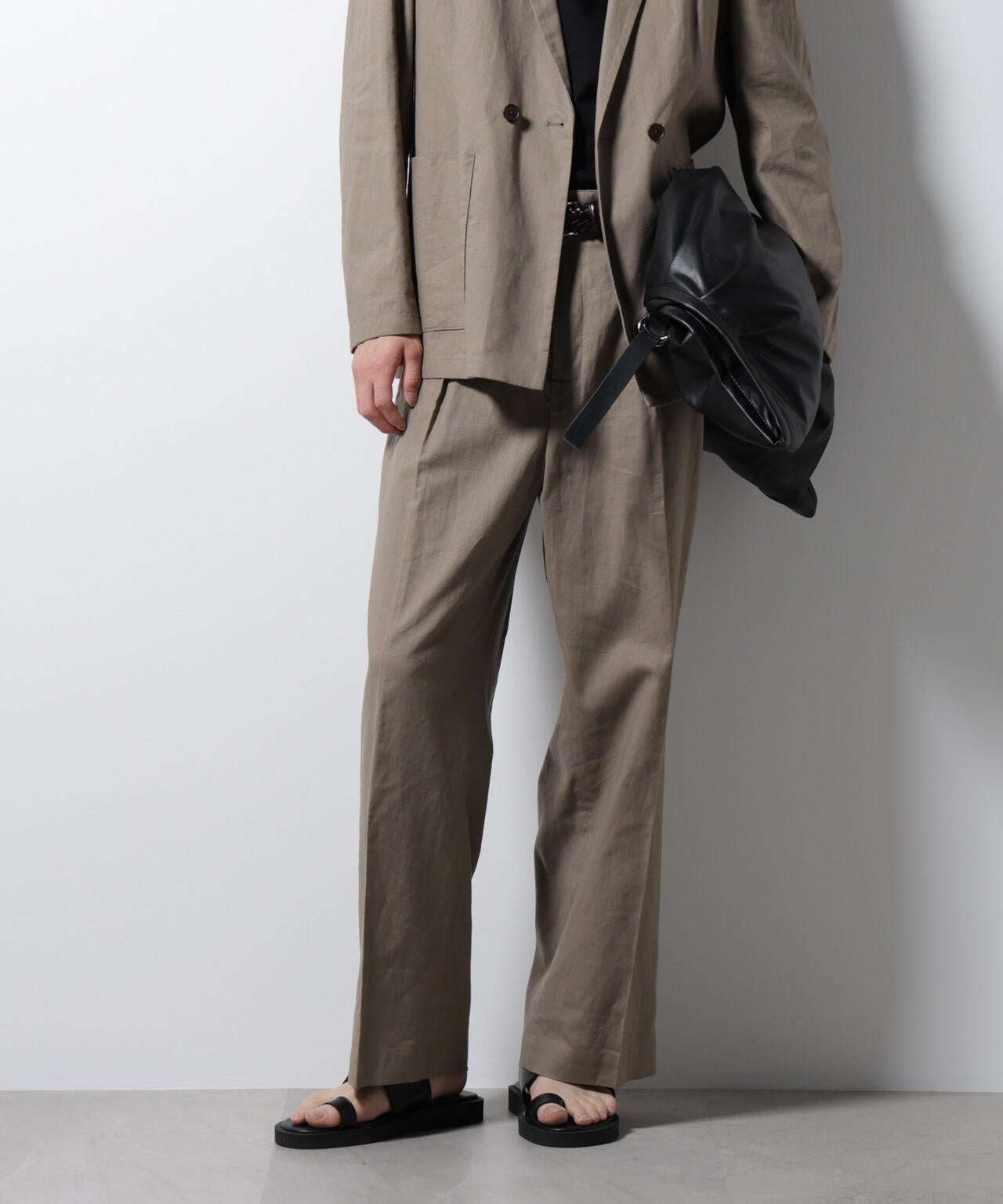 「BELGIUM LINEN FABRICS」リネンコットンストレートパンツ(セットアップ可) 6685127221