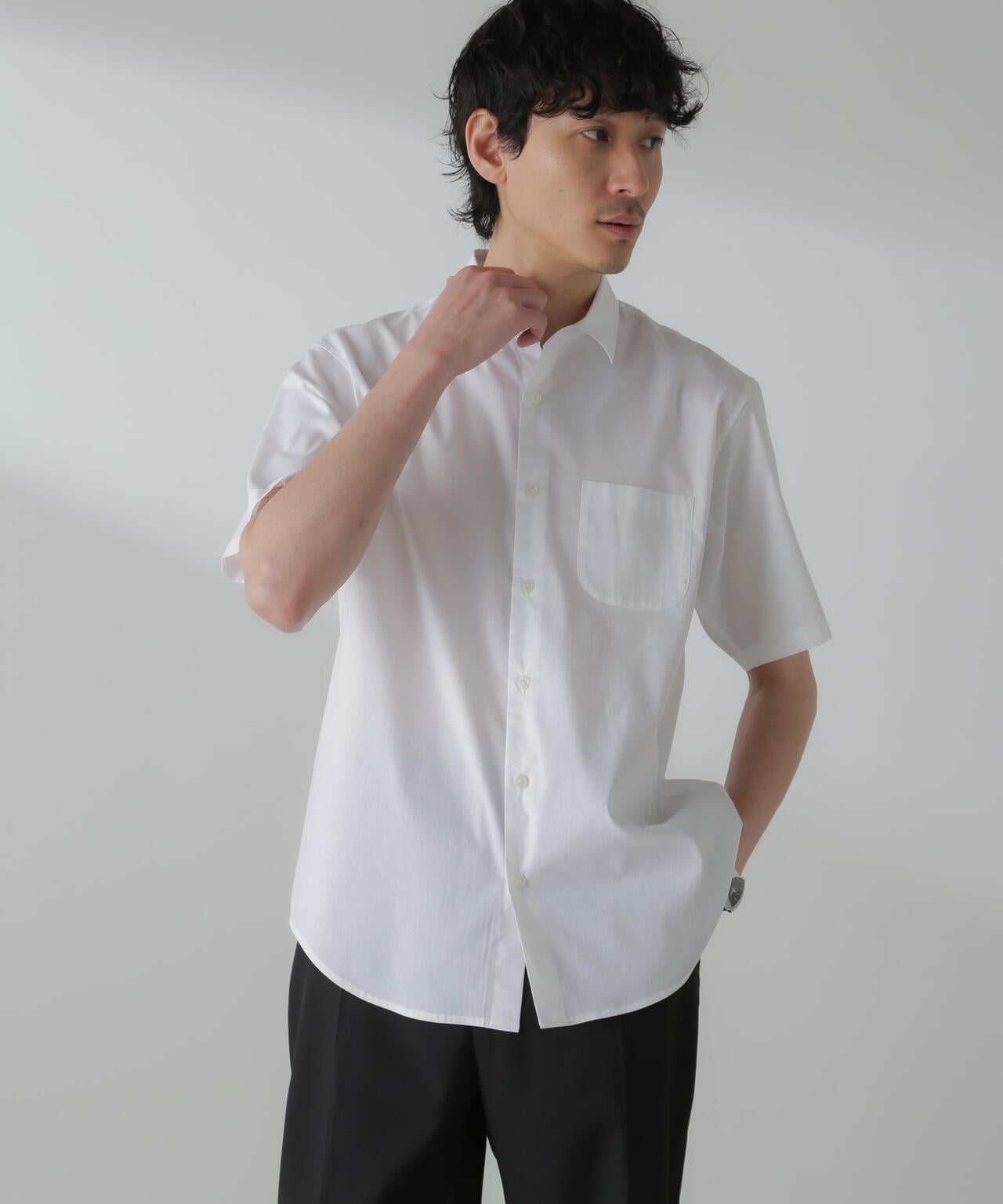 「ICE FLOW LINEN」レギュラーカラーシャツ 半袖 6684121206