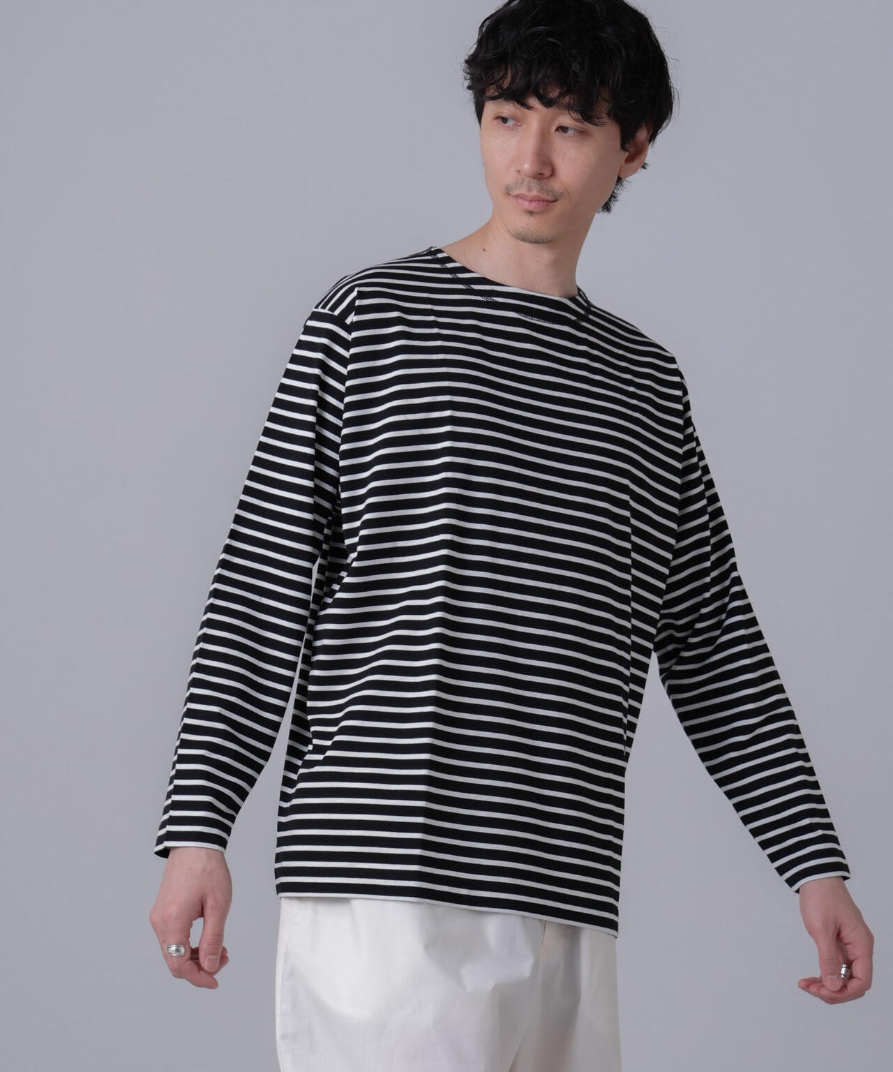 「NJ/CLUB」HOMESTOCKボーダーボートネックTシャツ 6684223201