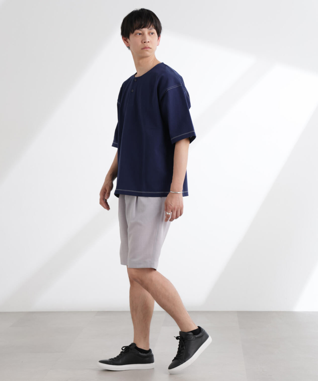 ヘビーオンスワイドヘンリーネックTシャツ 半袖 6725124227