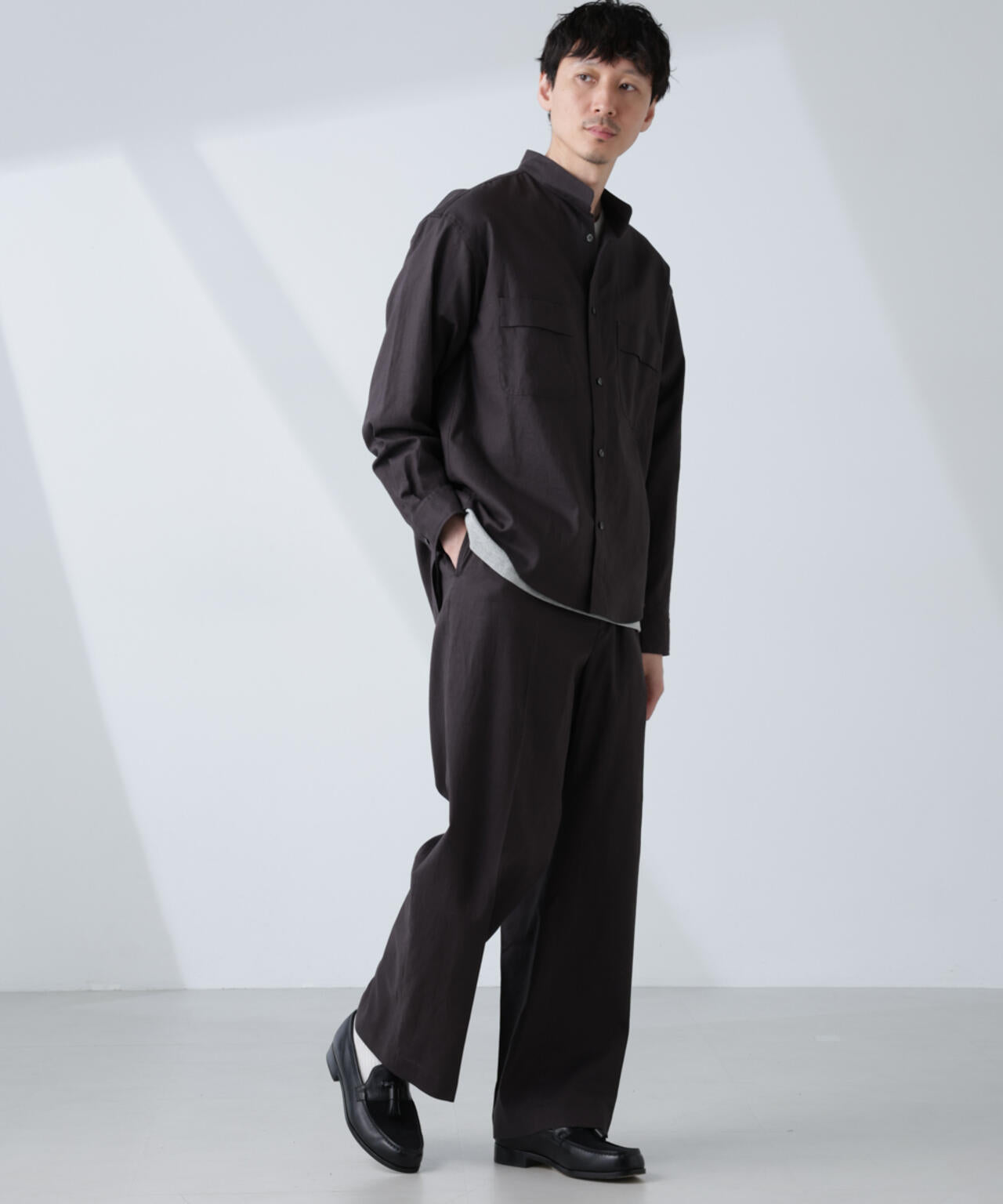 「BELGIUM LINEN FABRICS」リネンコットンストレートパンツ(セットアップ可) 6685127221