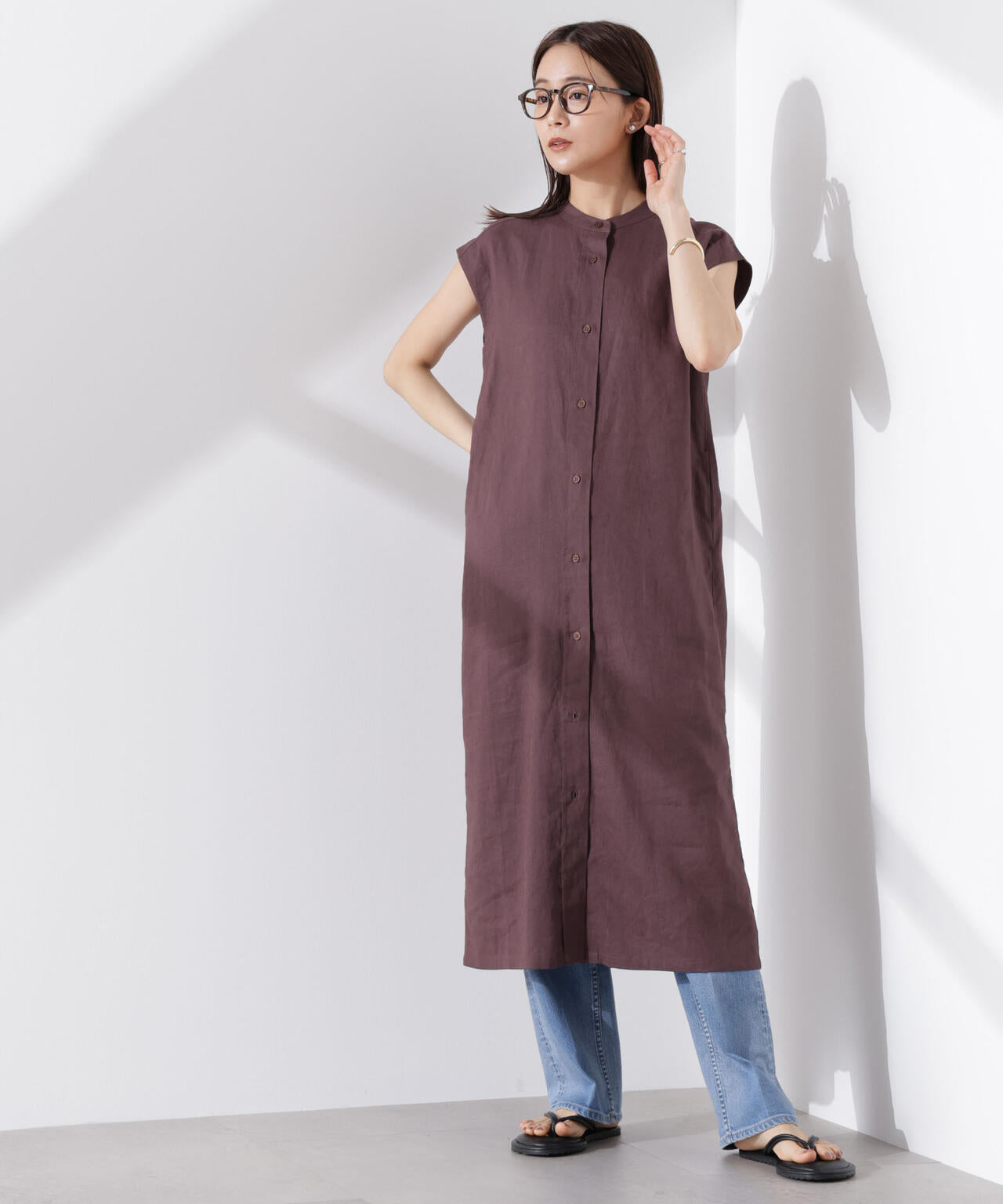 Anti Smell Linen フレンチスリーブワンピース 6735119314