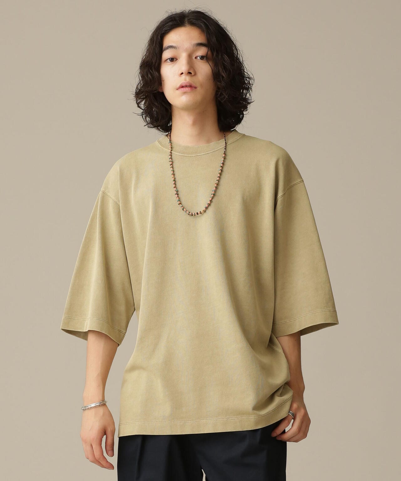 LB.03/ピグメントクルーネック5分袖Tシャツ 6682224204
