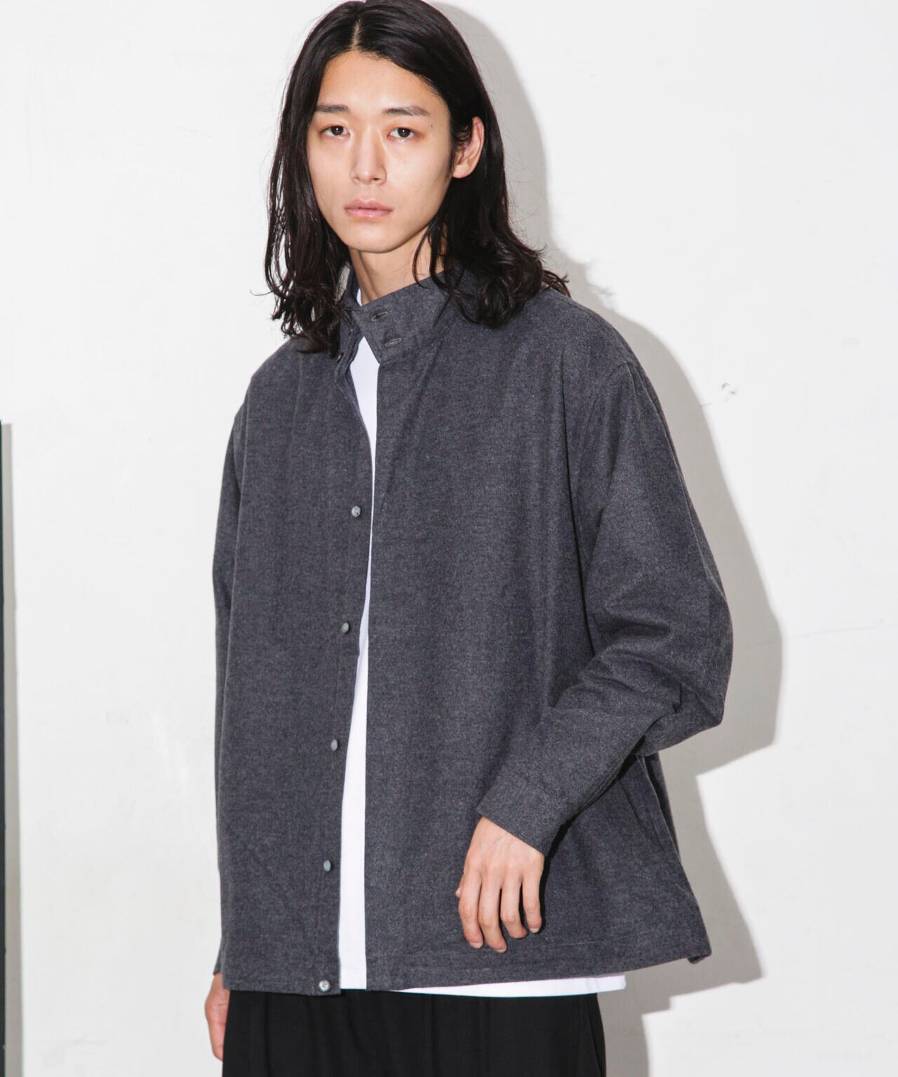シャモアクロス スタンドカラーシャツ 6683220229