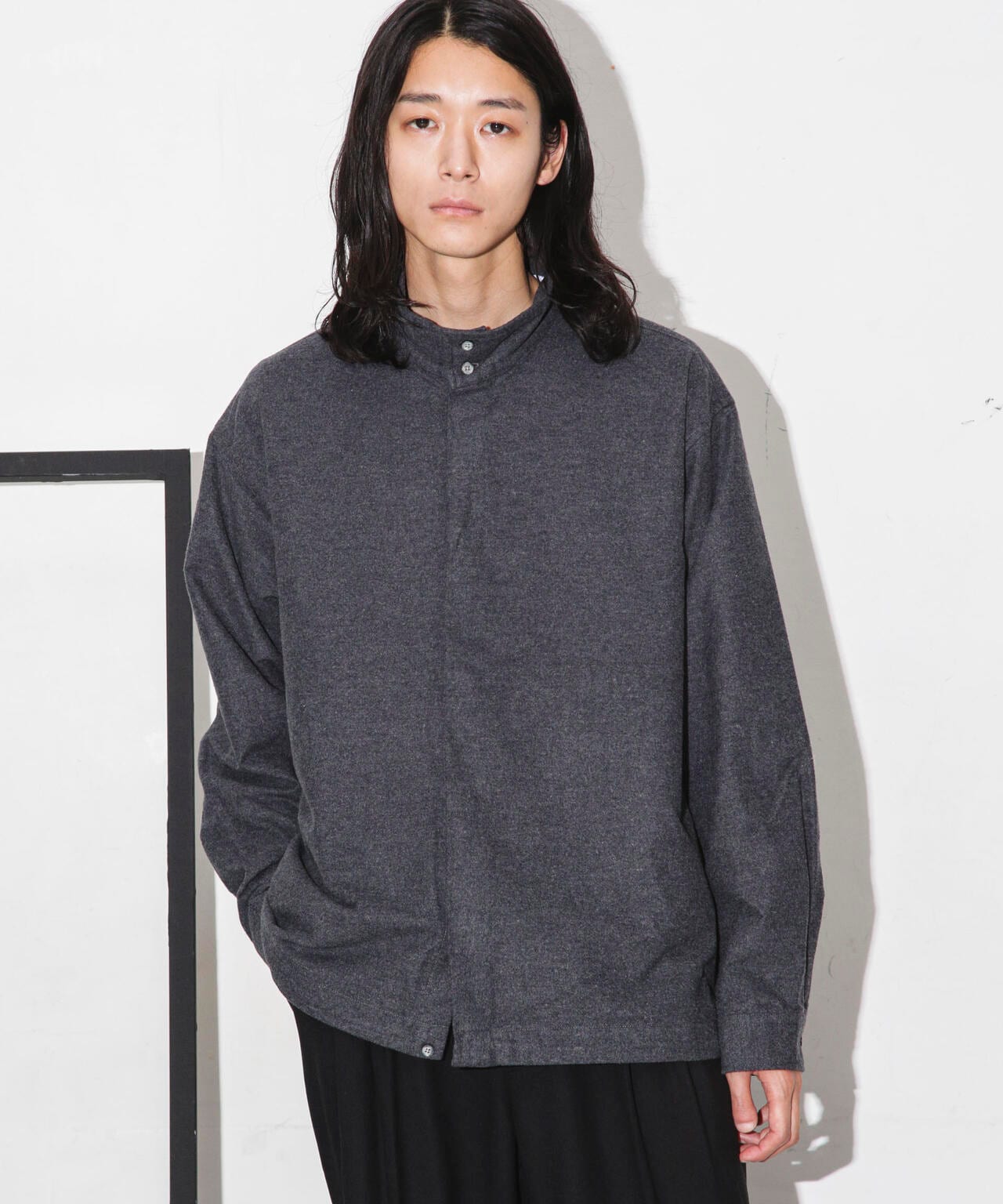 シャモアクロス スタンドカラーシャツ 6683220229