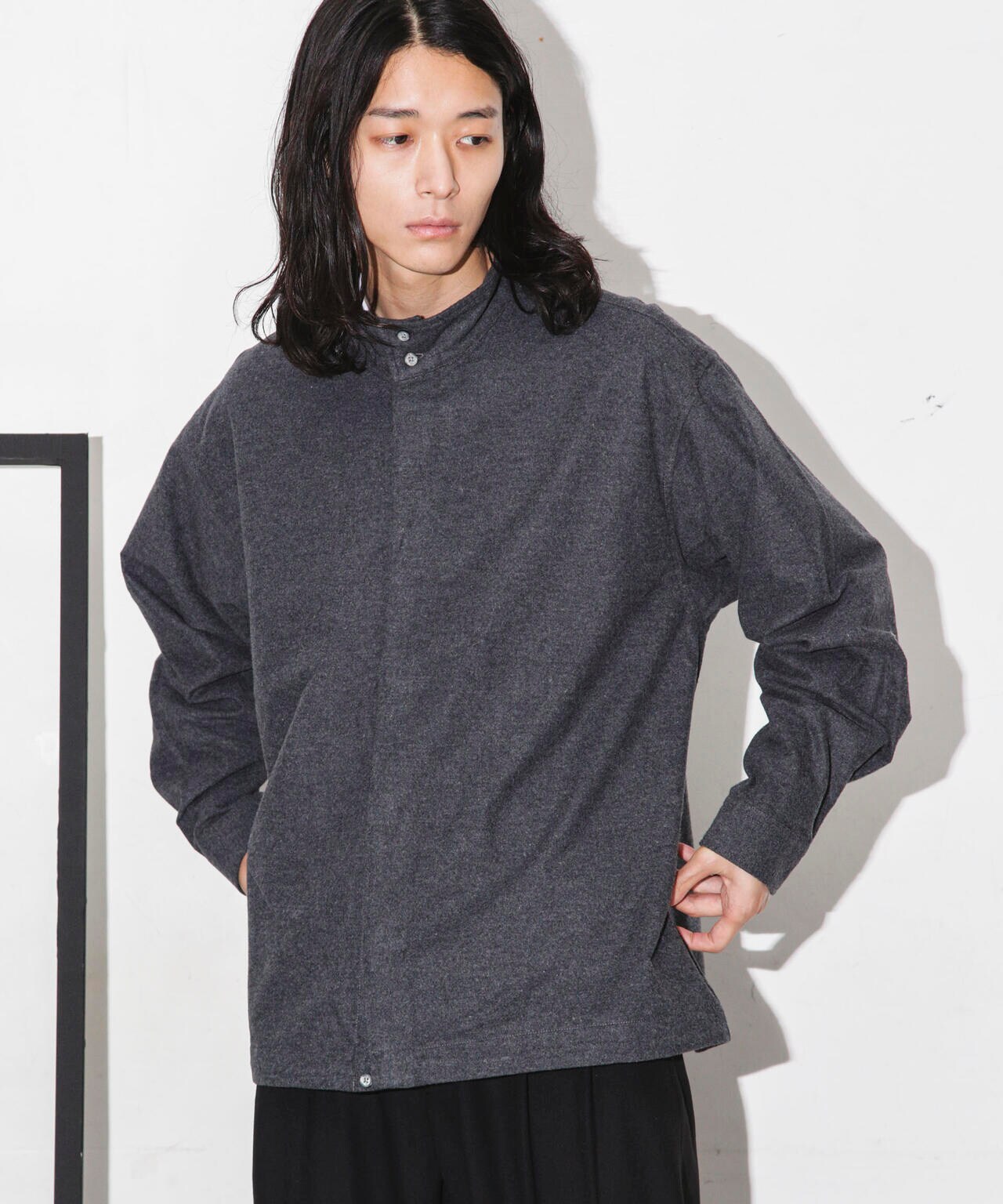 シャモアクロス スタンドカラーシャツ 6683220229