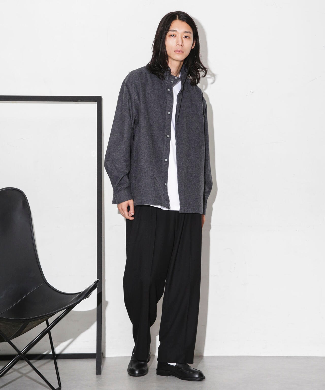 シャモアクロス スタンドカラーシャツ 6683220229