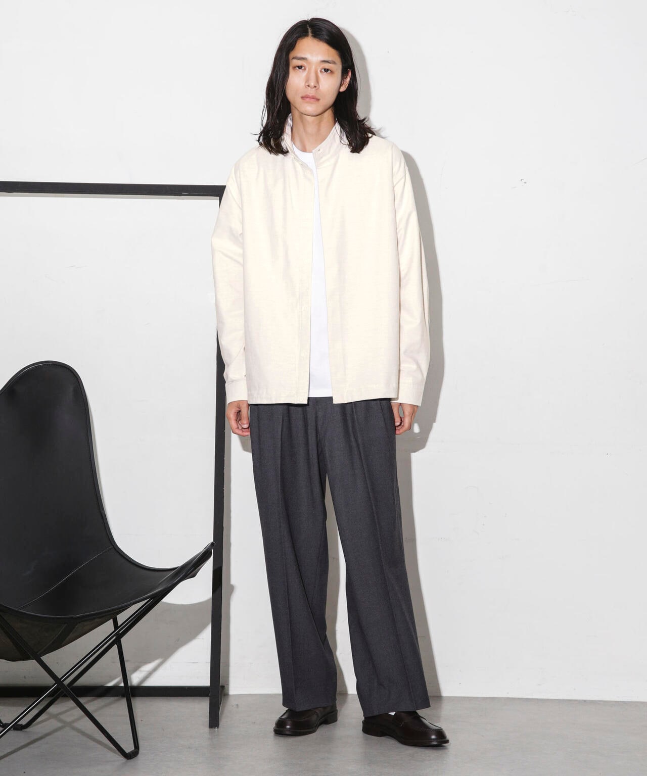 シャモアクロス スタンドカラーシャツ 6683220229