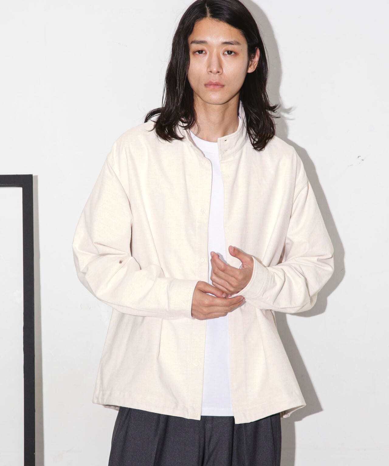 シャモアクロス スタンドカラーシャツ 6683220229