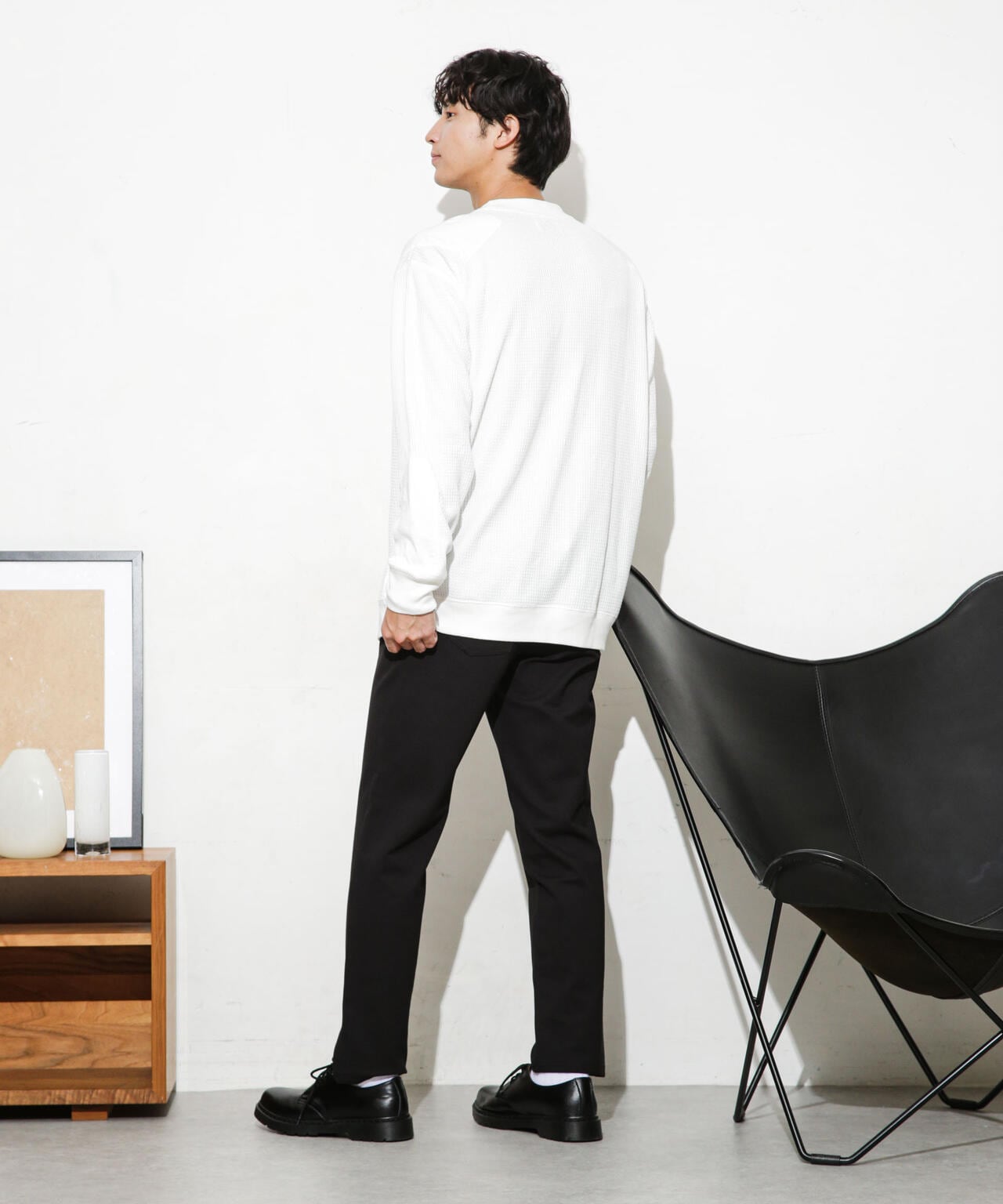 ワッフルリブパッチクルーネックTシャツ 6683223214