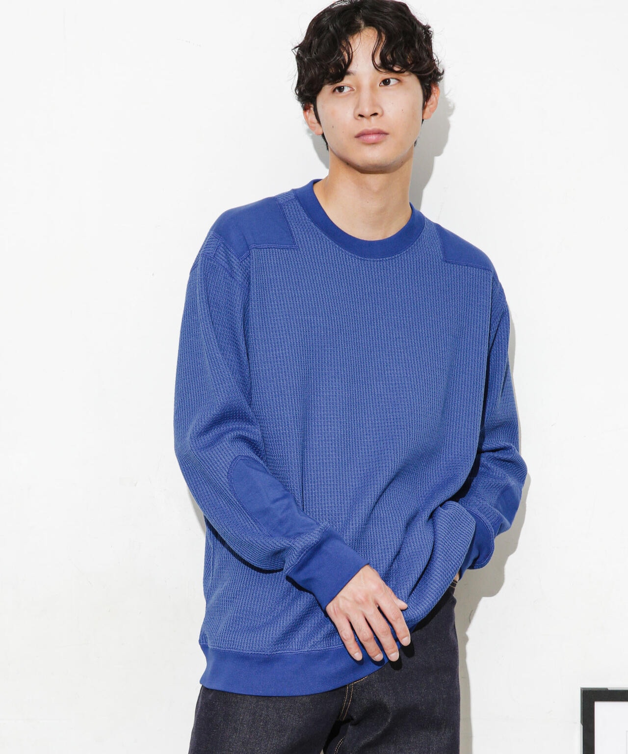 ワッフルリブパッチクルーネックTシャツ 6683223214