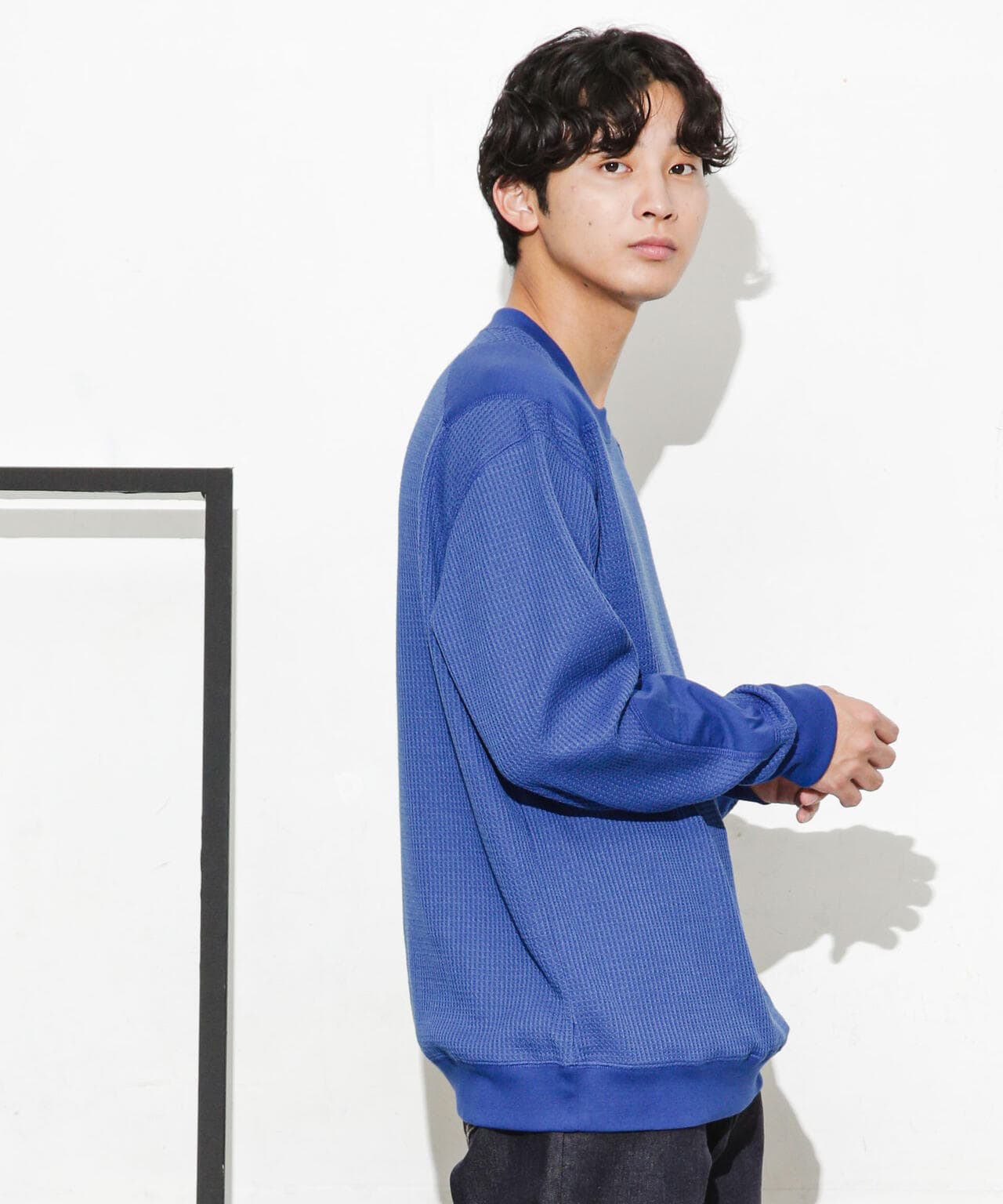 ワッフルリブパッチクルーネックTシャツ 6683223214