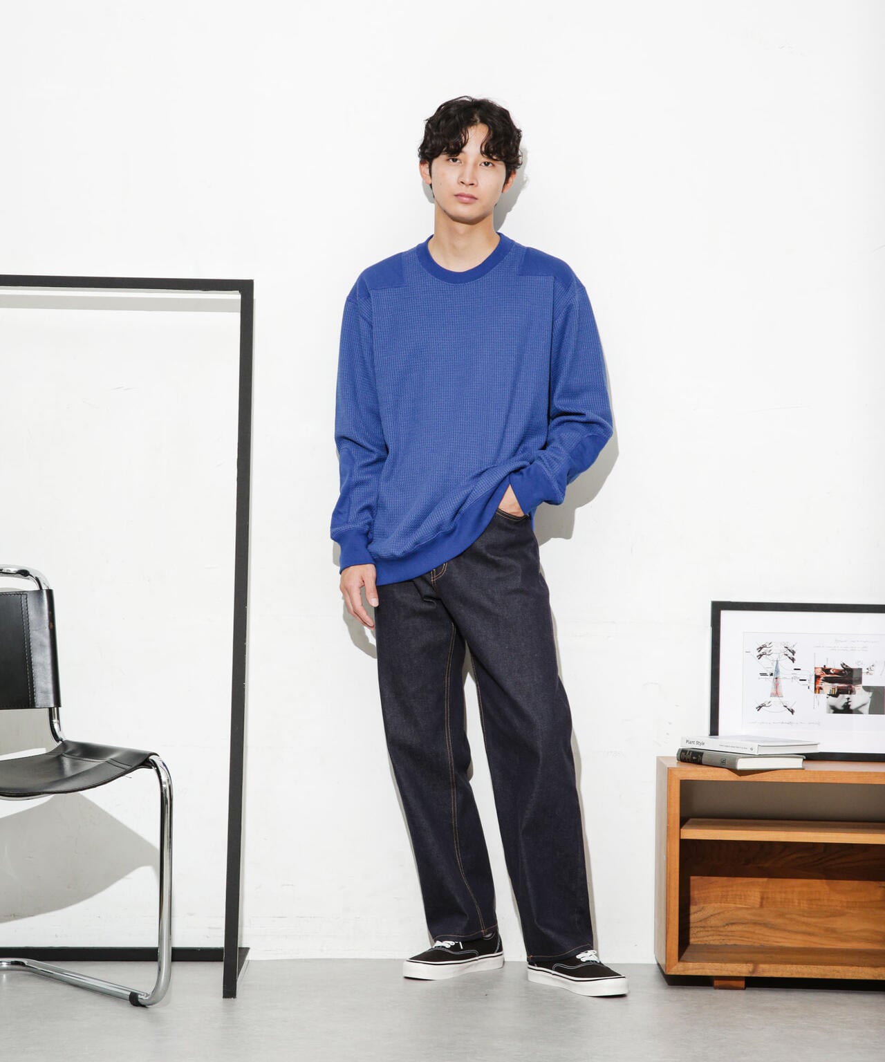 ワッフルリブパッチクルーネックTシャツ 6683223214