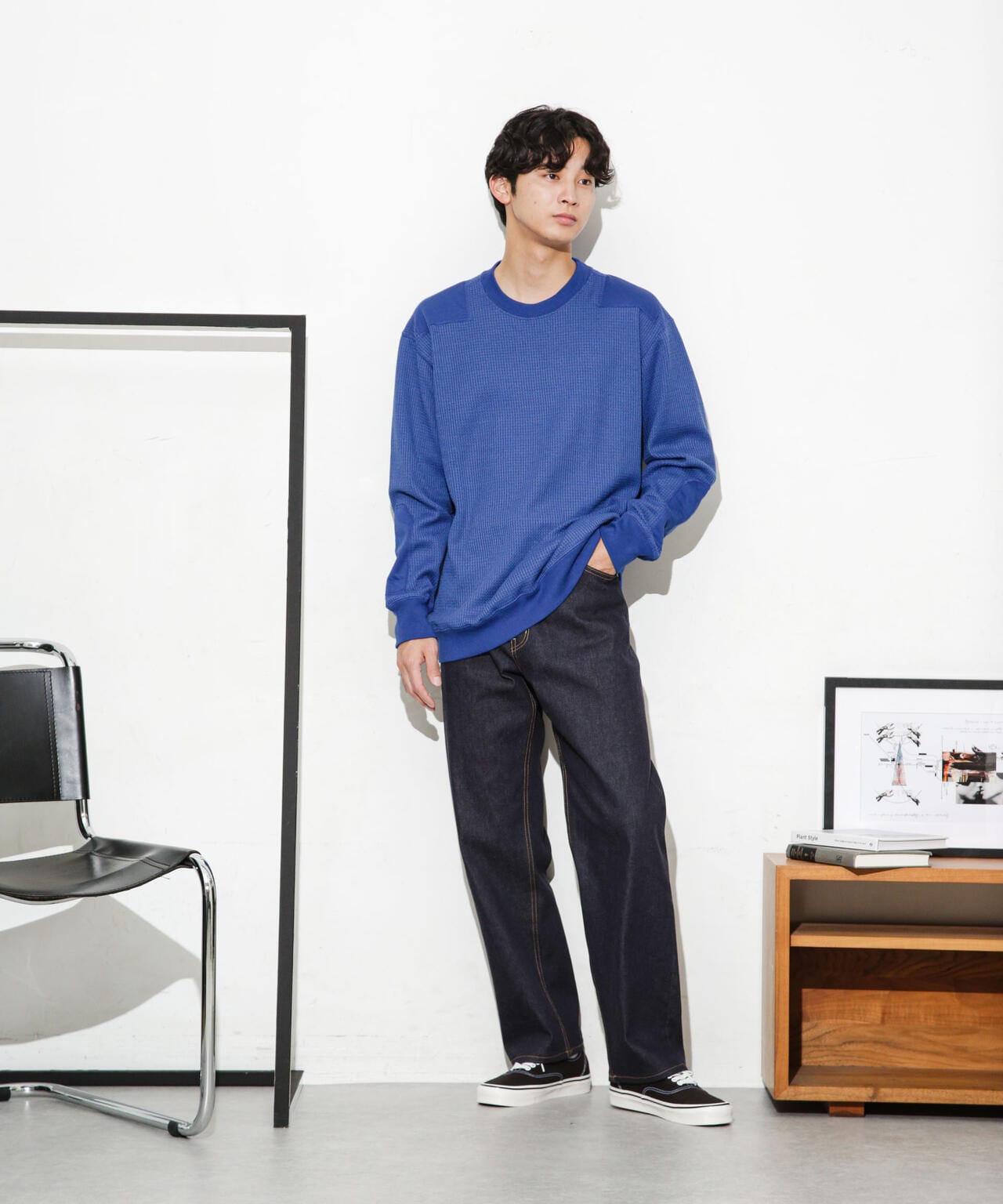 ワッフルリブパッチクルーネックTシャツ 6683223214