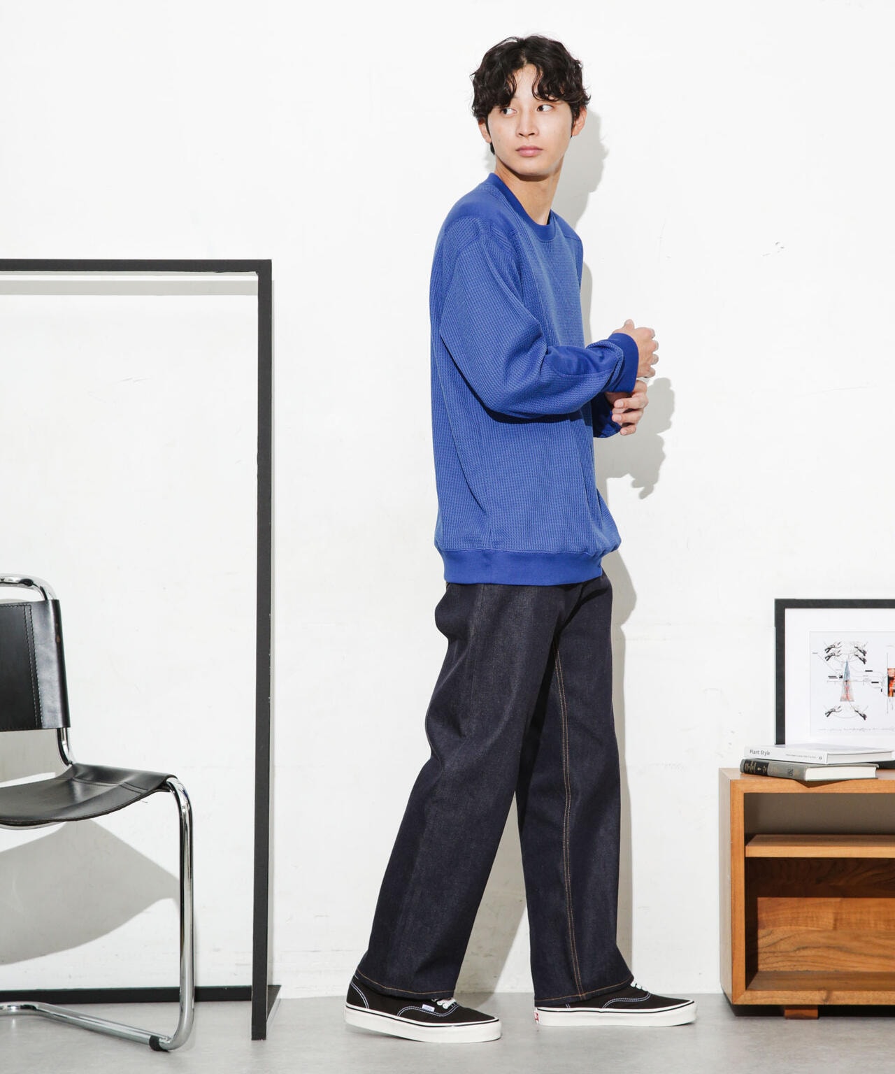 ワッフルリブパッチクルーネックTシャツ 6683223214