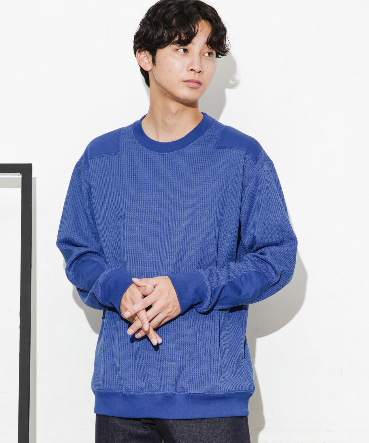 ワッフルリブパッチクルーネックTシャツ 6683223214