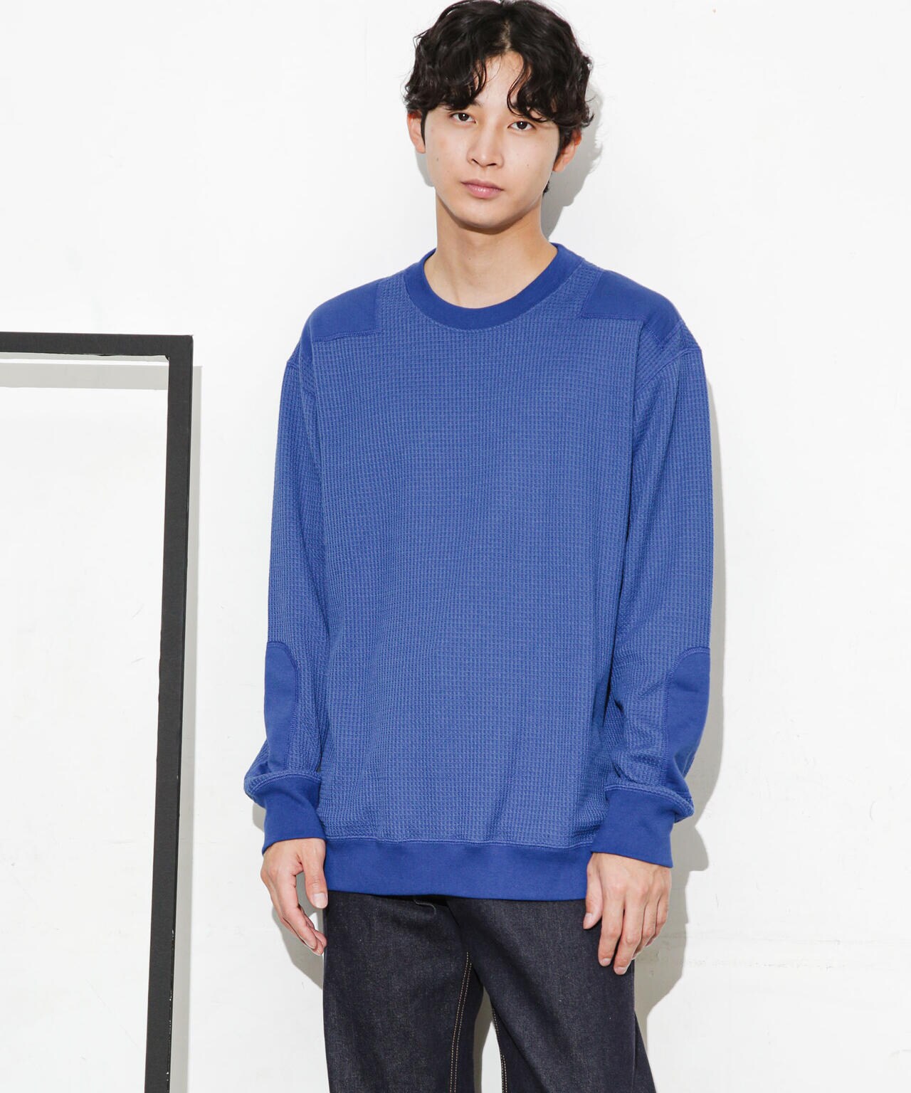 ワッフルリブパッチクルーネックTシャツ 6683223214