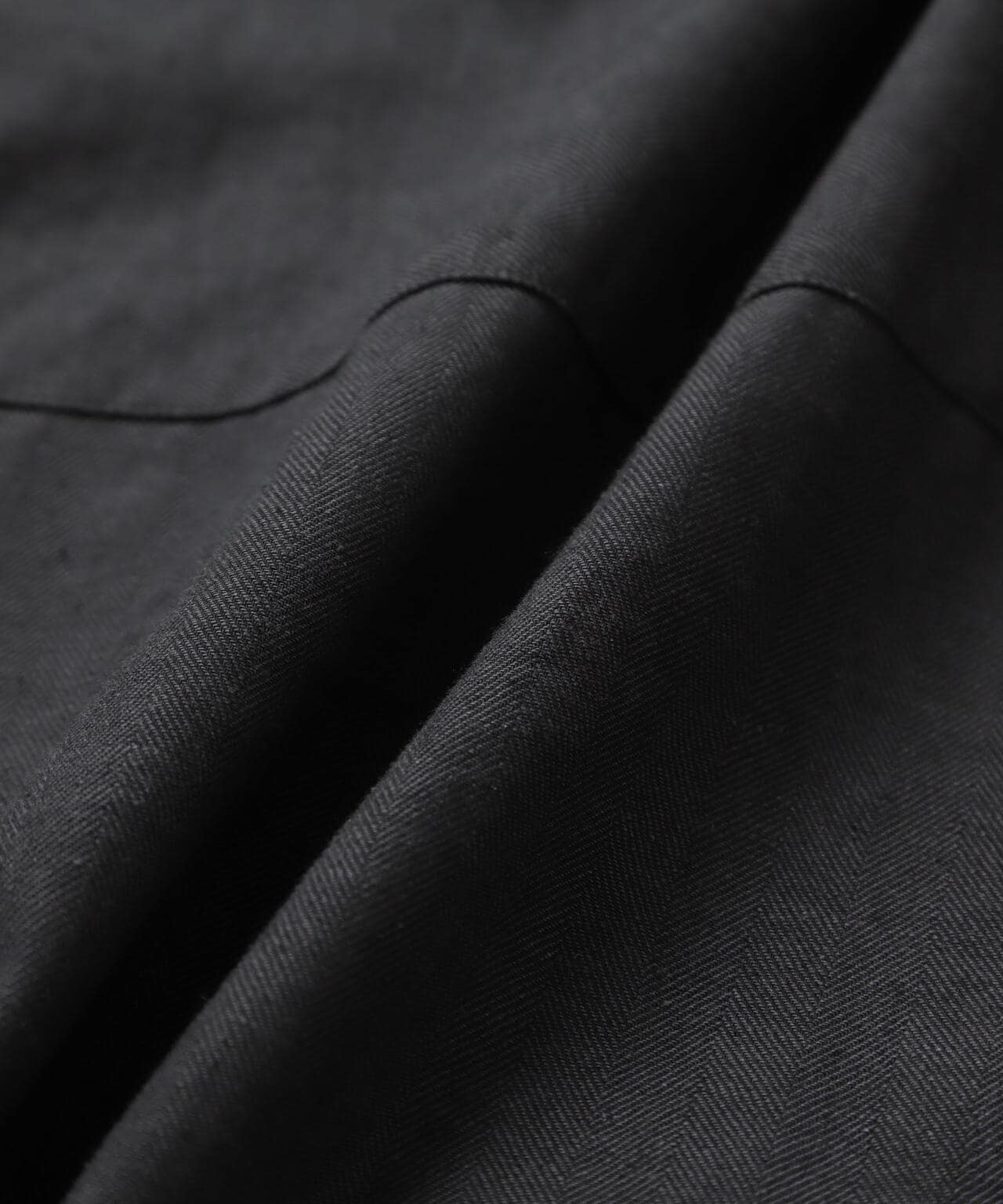 リネンコットンヘリンボーンバンドカラーシャツ 6684121212