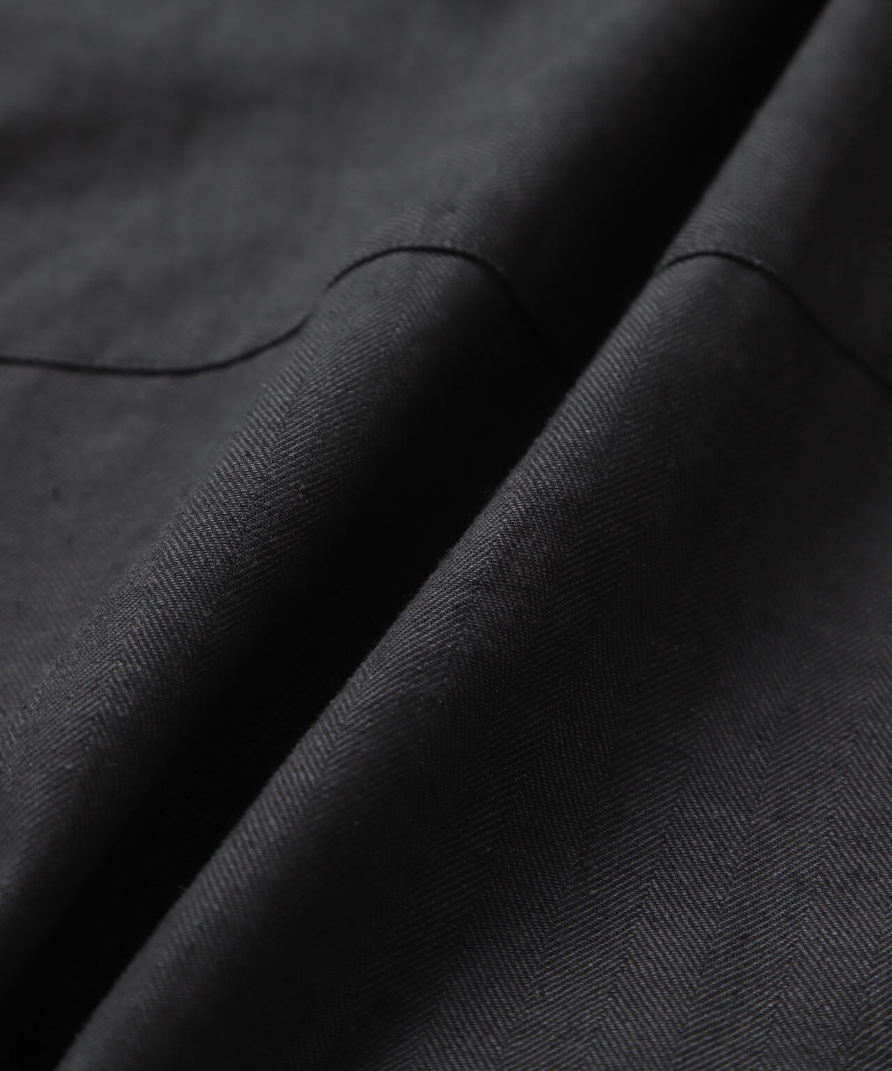 リネンコットンヘリンボーンバンドカラーシャツ 6684121212