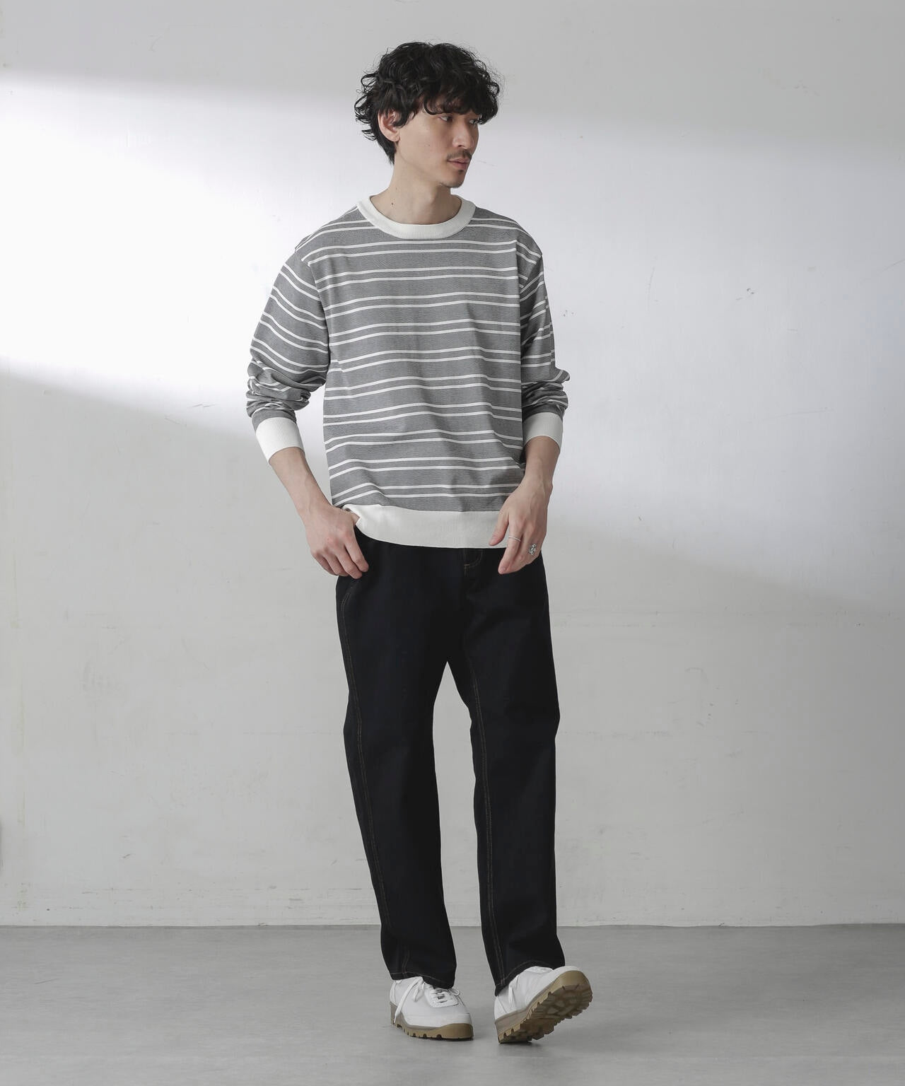 C/SORONA プレーティングボーダーニットTシャツ 6684122211