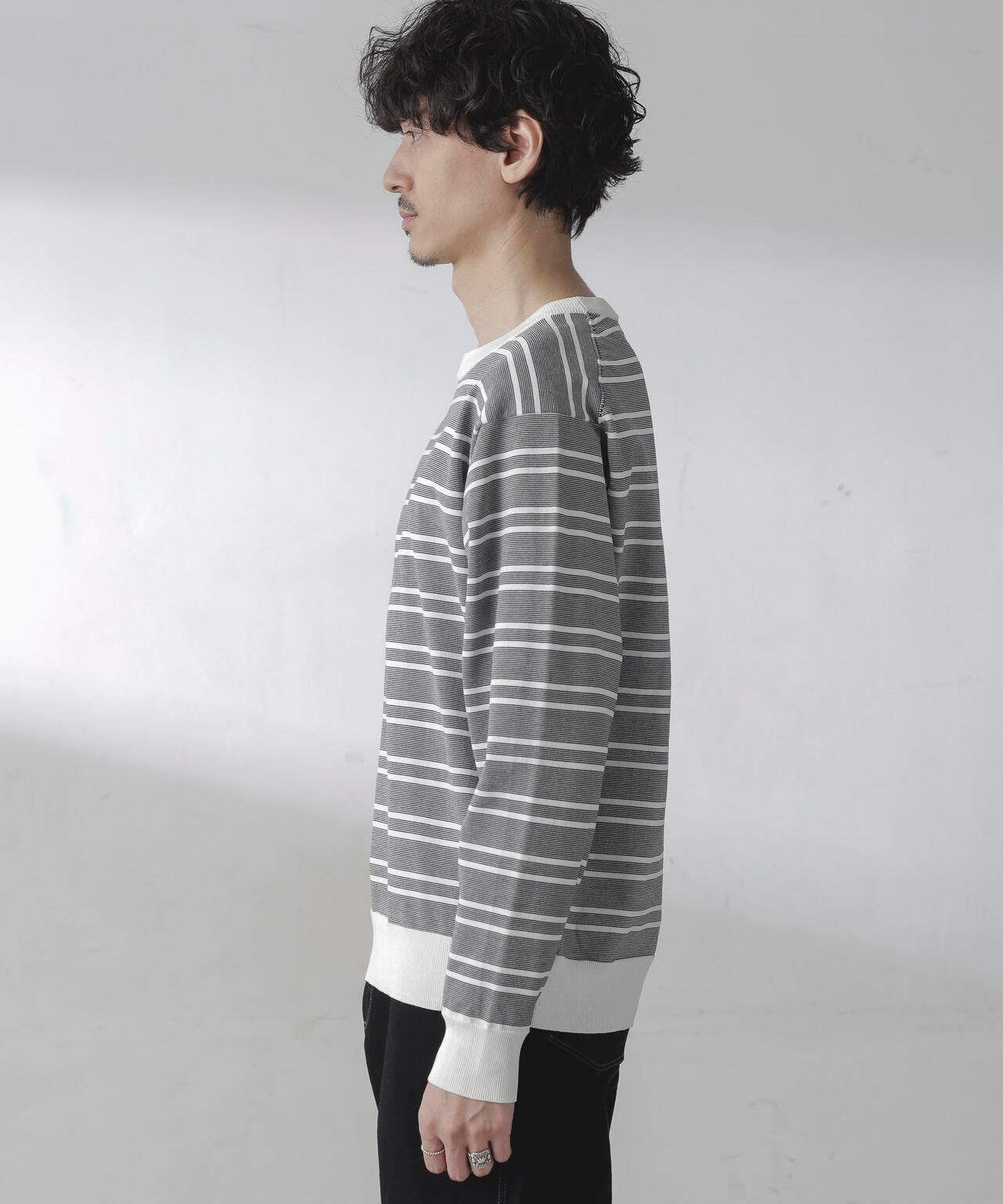 C/SORONA プレーティングボーダーニットTシャツ 6684122211