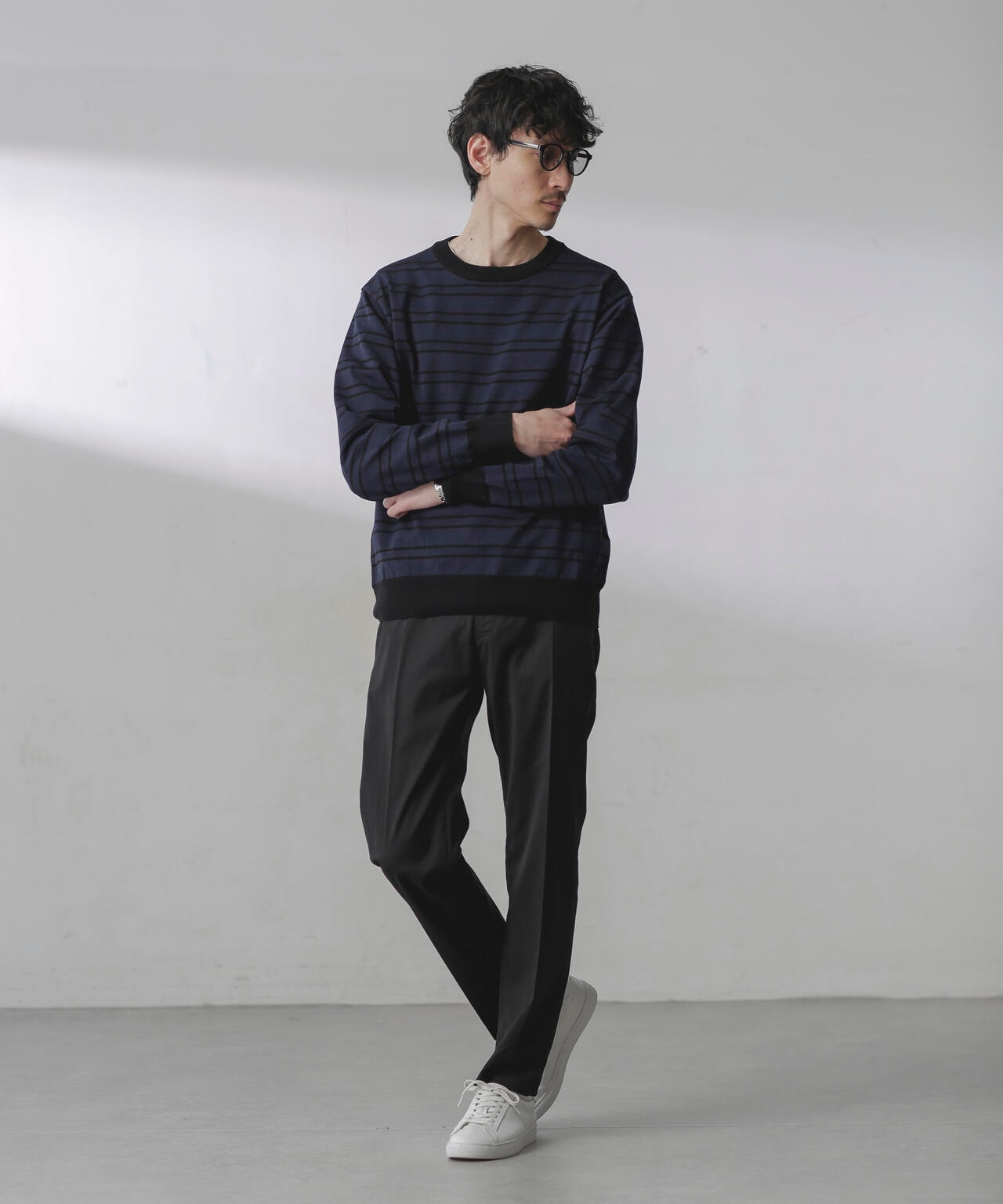 C/SORONA プレーティングボーダーニットTシャツ 6684122211