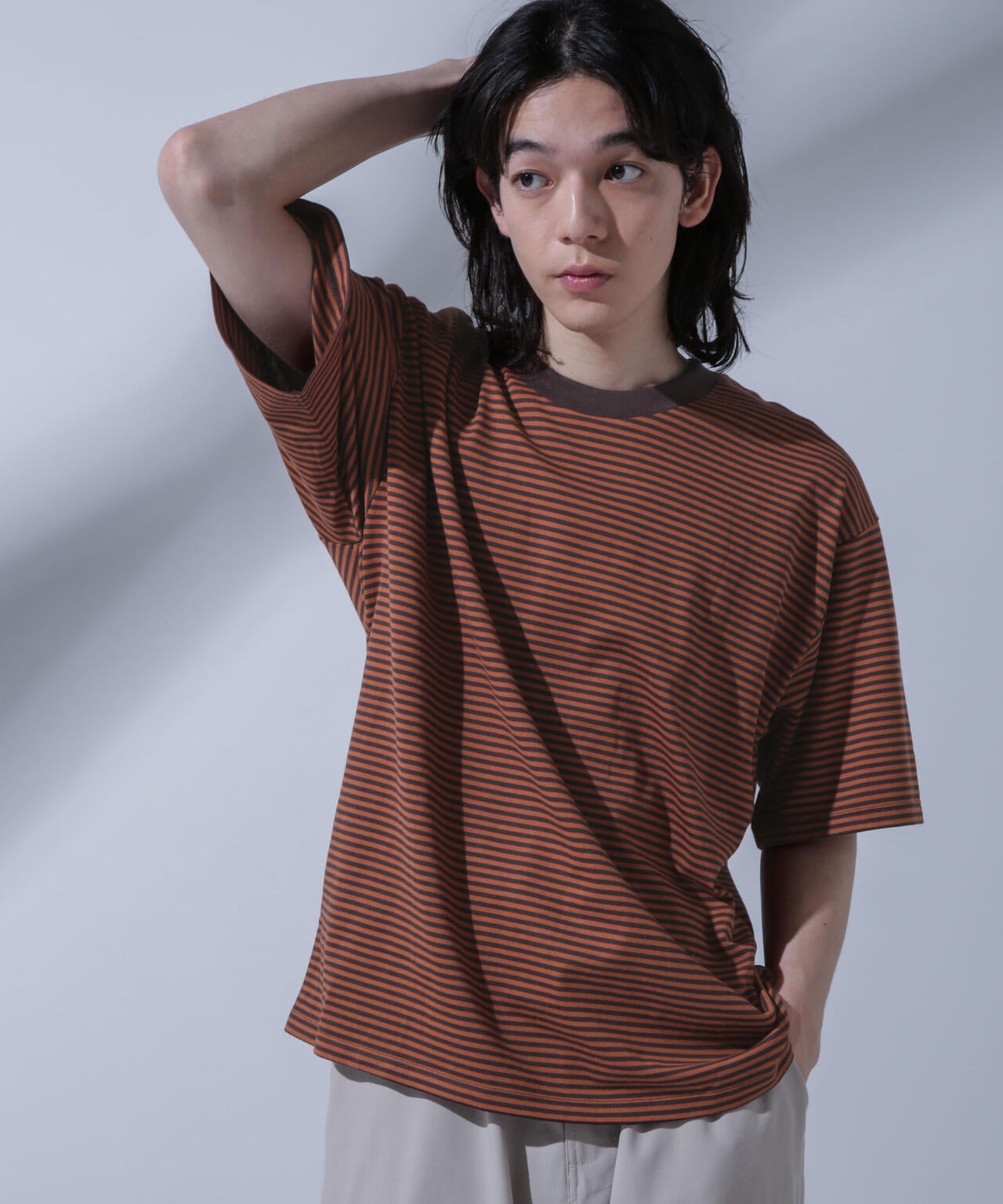 Anti Soaked(R) 汗染み防止 ボーダークルーネックTシャツ 6684124214