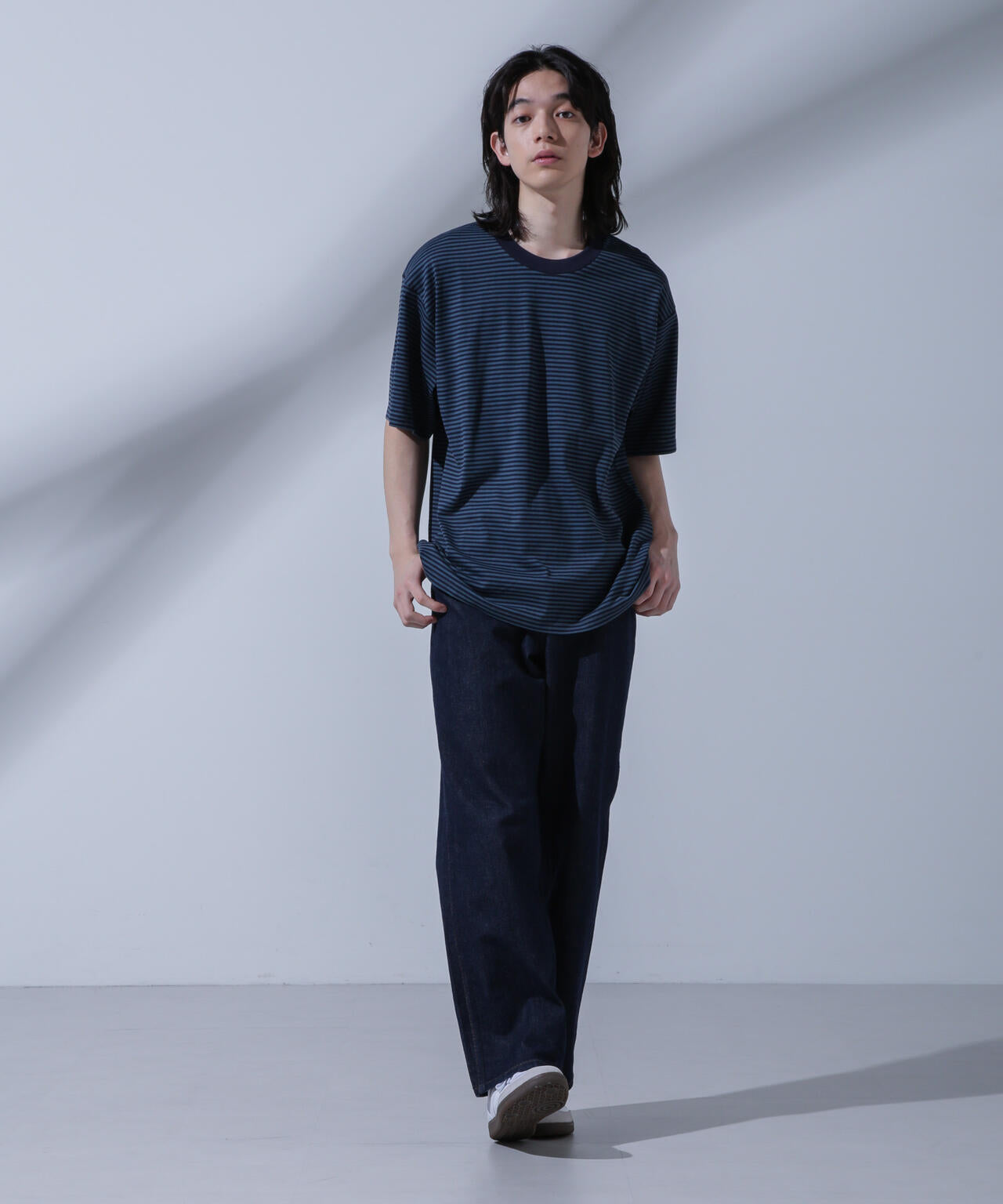 Anti Soaked(R) 汗染み防止 ボーダークルーネックTシャツ 6684124214