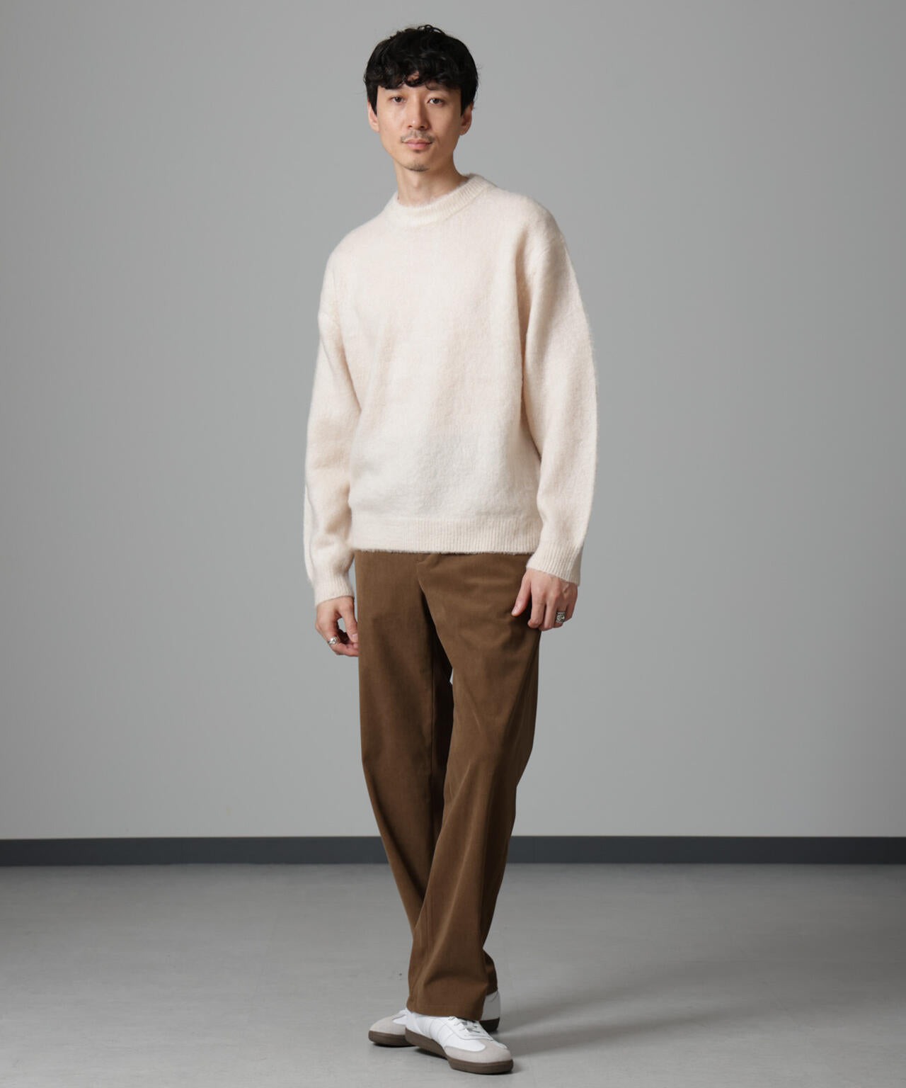 モヘヤブレンド起毛クルーネックニット 6684222257