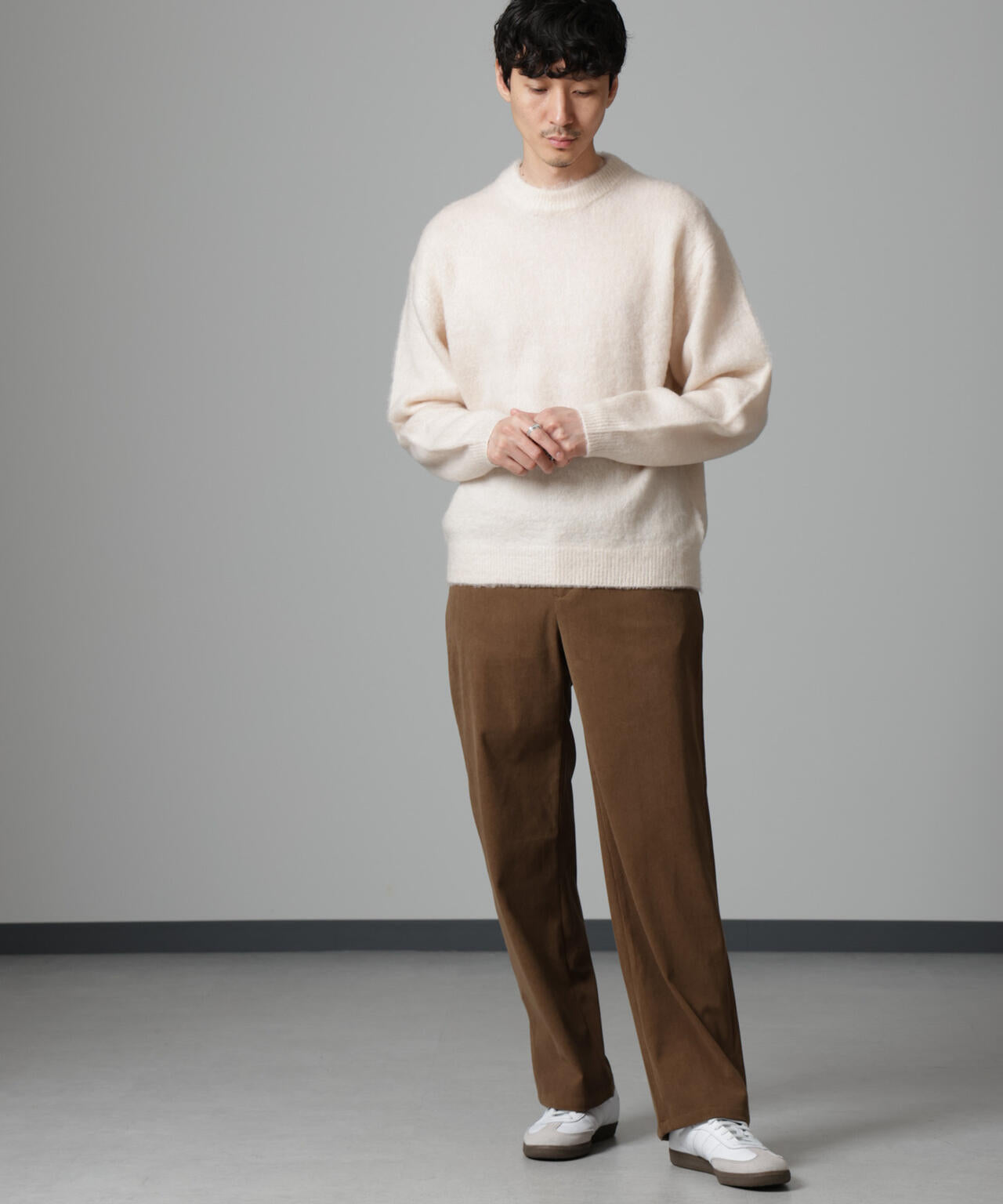 モヘヤブレンド起毛クルーネックニット 6684222257