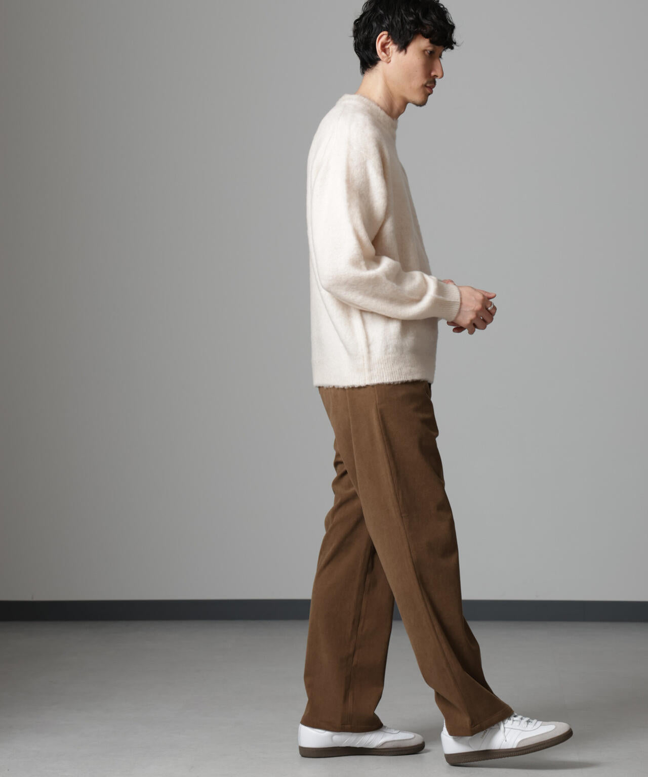 モヘヤブレンド起毛クルーネックニット 6684222257