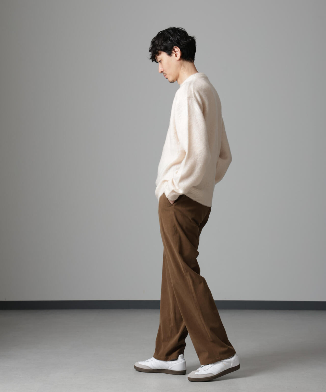 モヘヤブレンド起毛クルーネックニット 6684222257