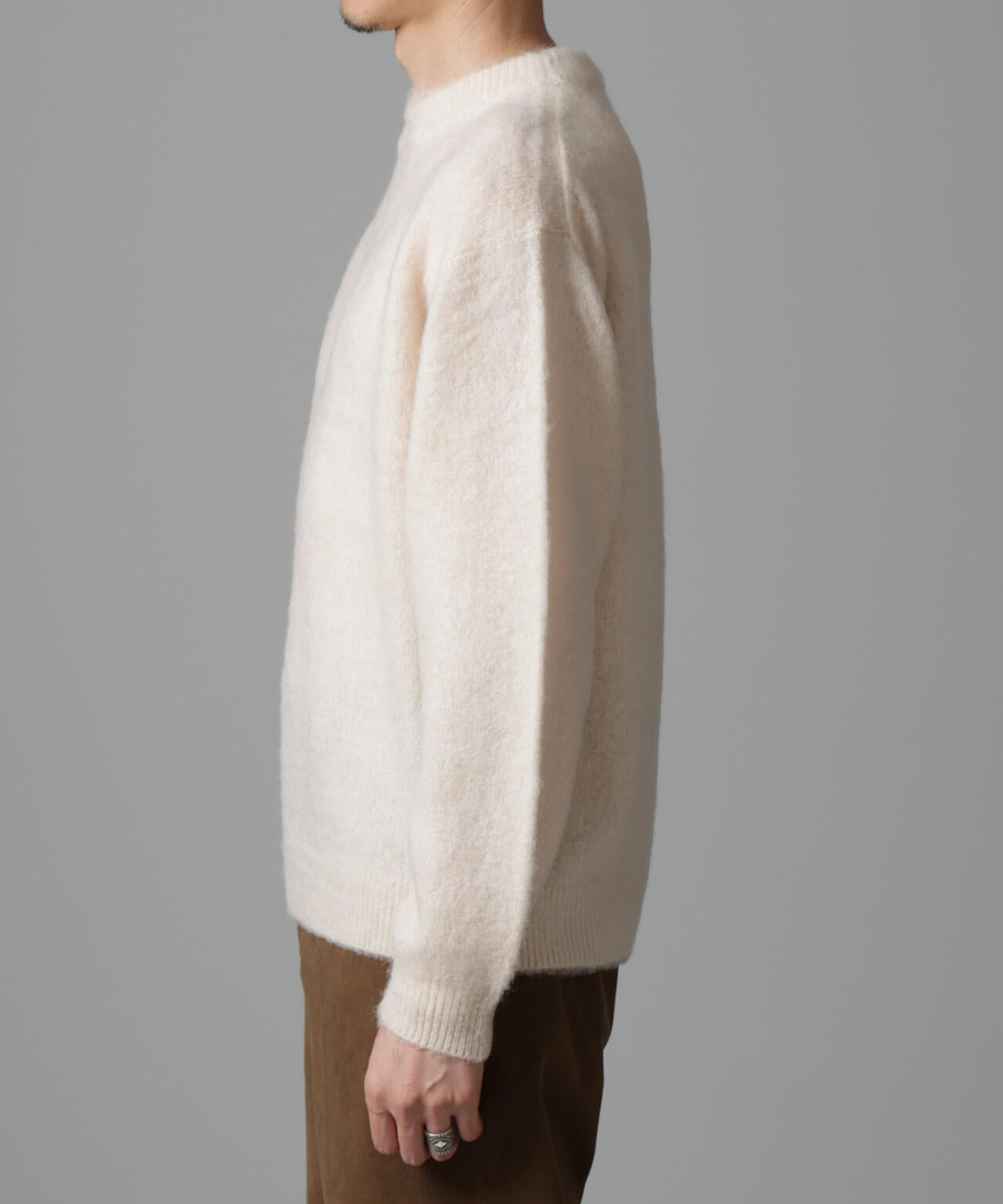 モヘヤブレンド起毛クルーネックニット 6684222257